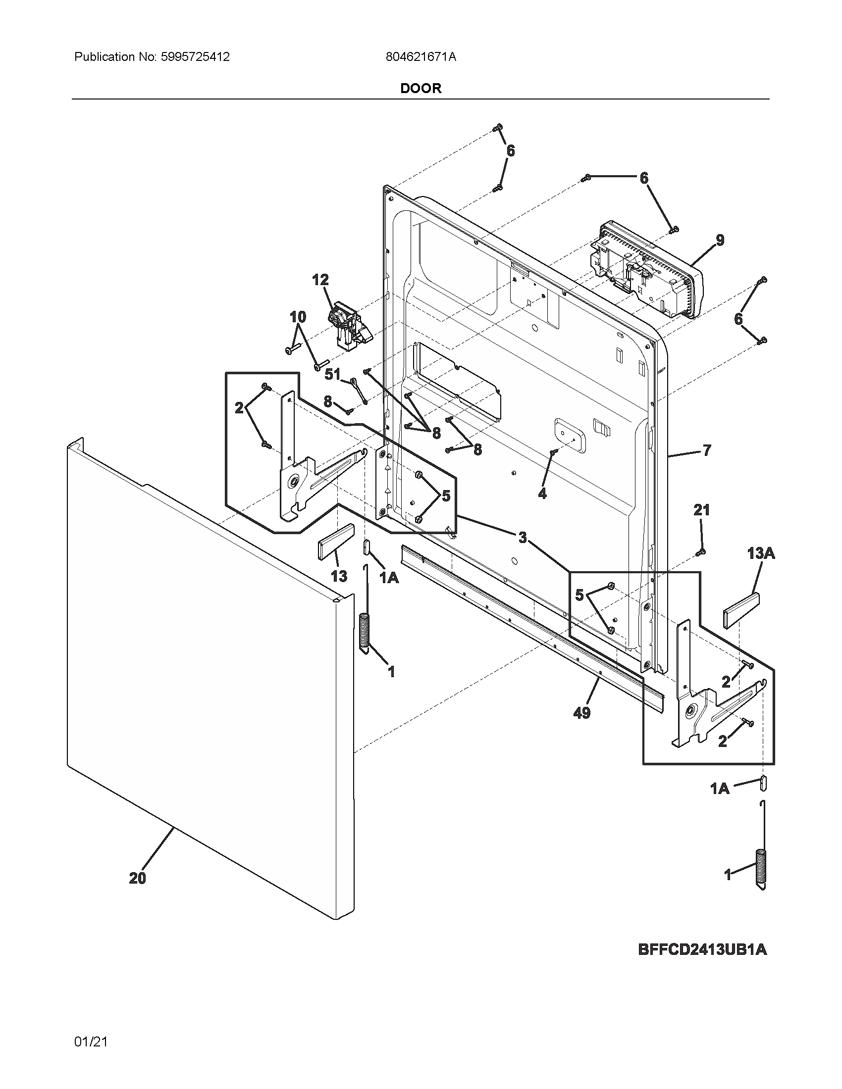 Ikea 804621671A door diagram