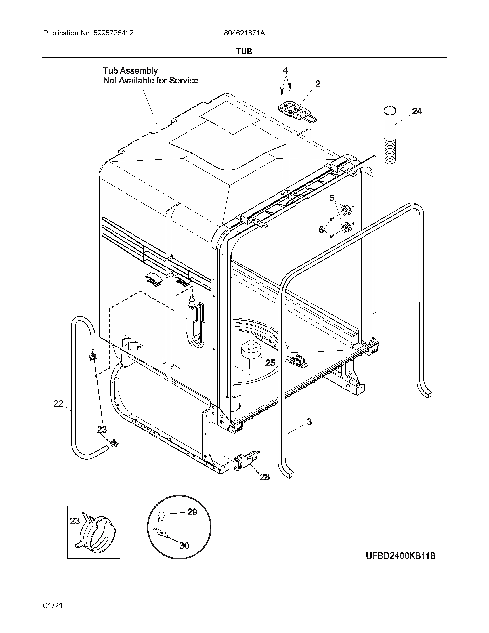 Ikea 804621671A tub diagram
