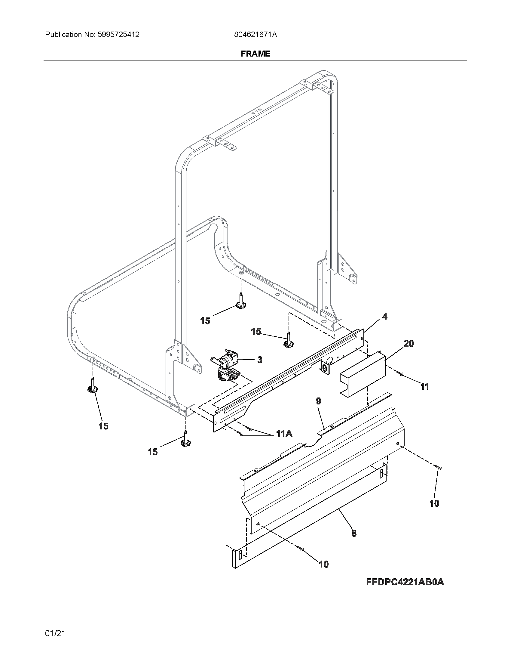 Ikea 804621671A frame diagram