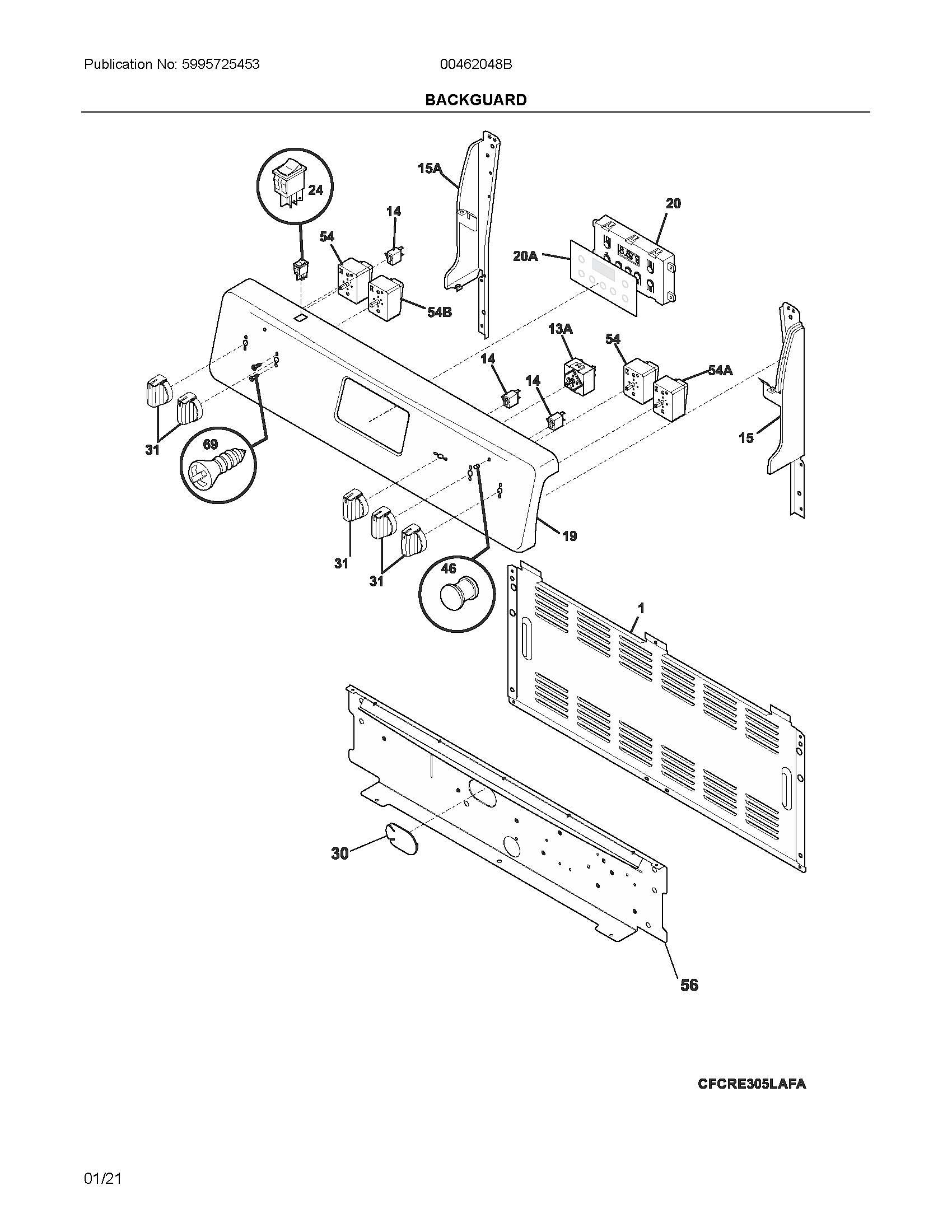 Ikea 00462048B backguard diagram