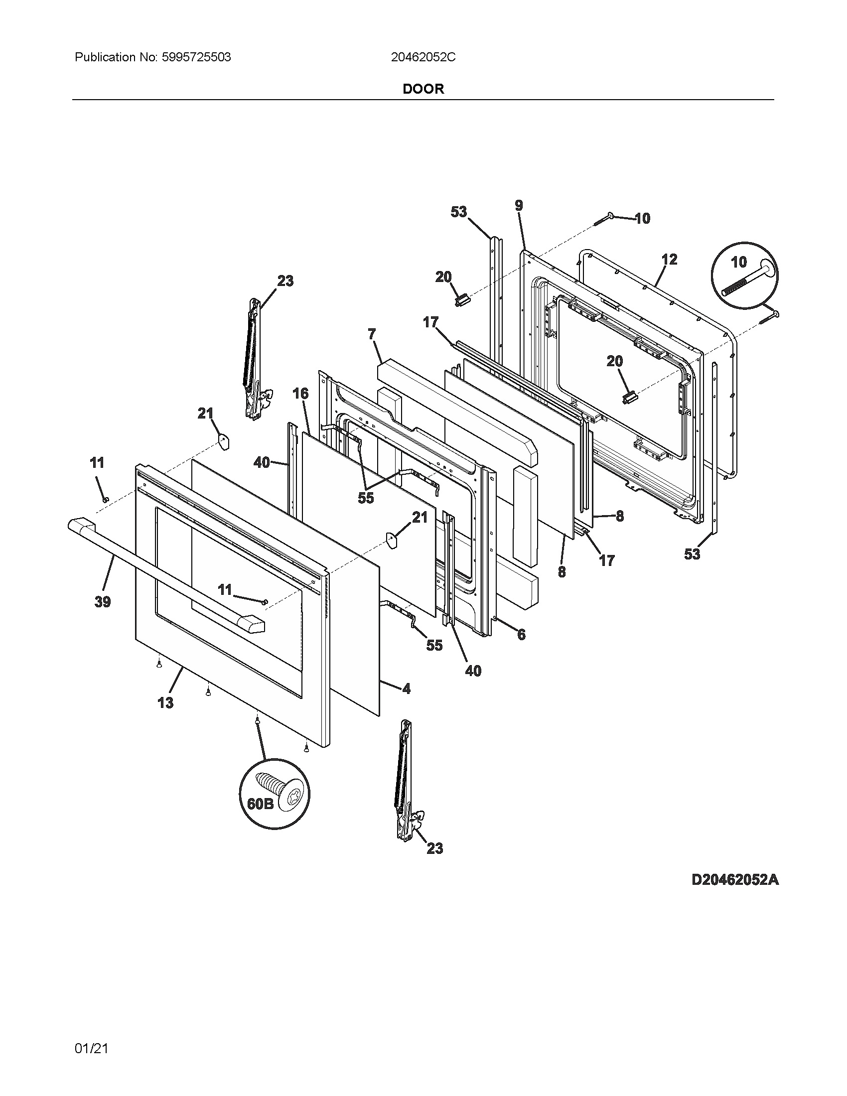 Ikea 20462052C door diagram