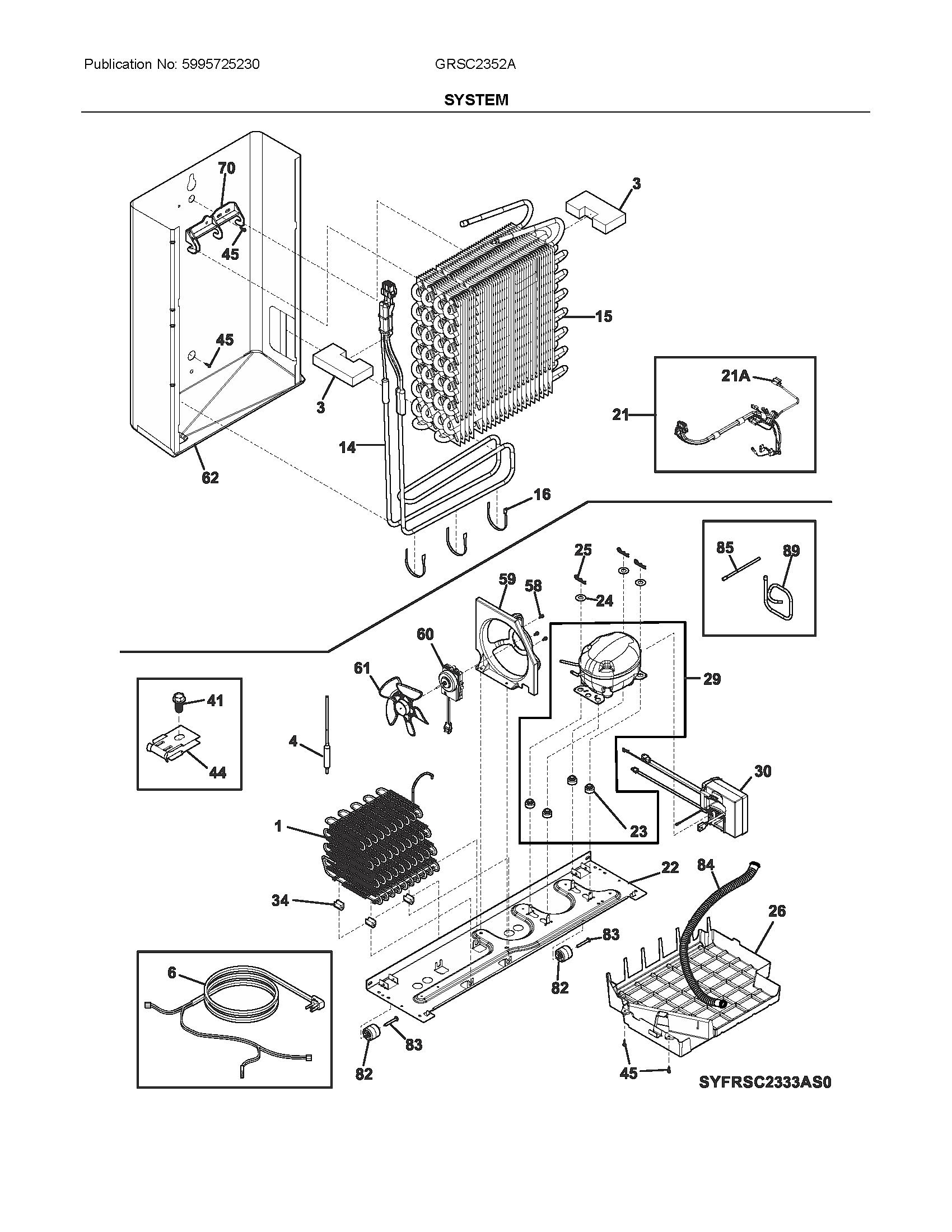 Frigidaire GRSC2352AD0 system diagram