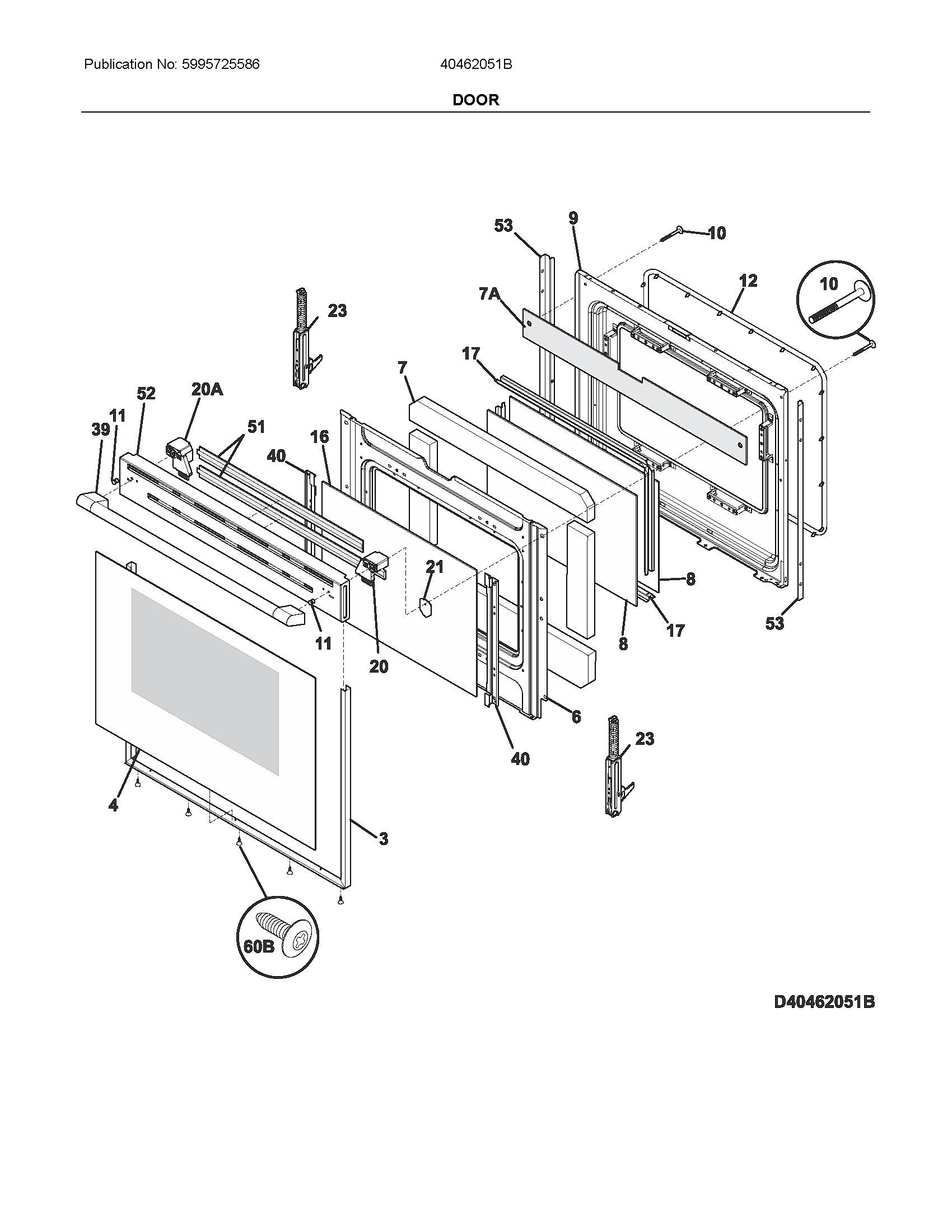Ikea 40462051B door diagram