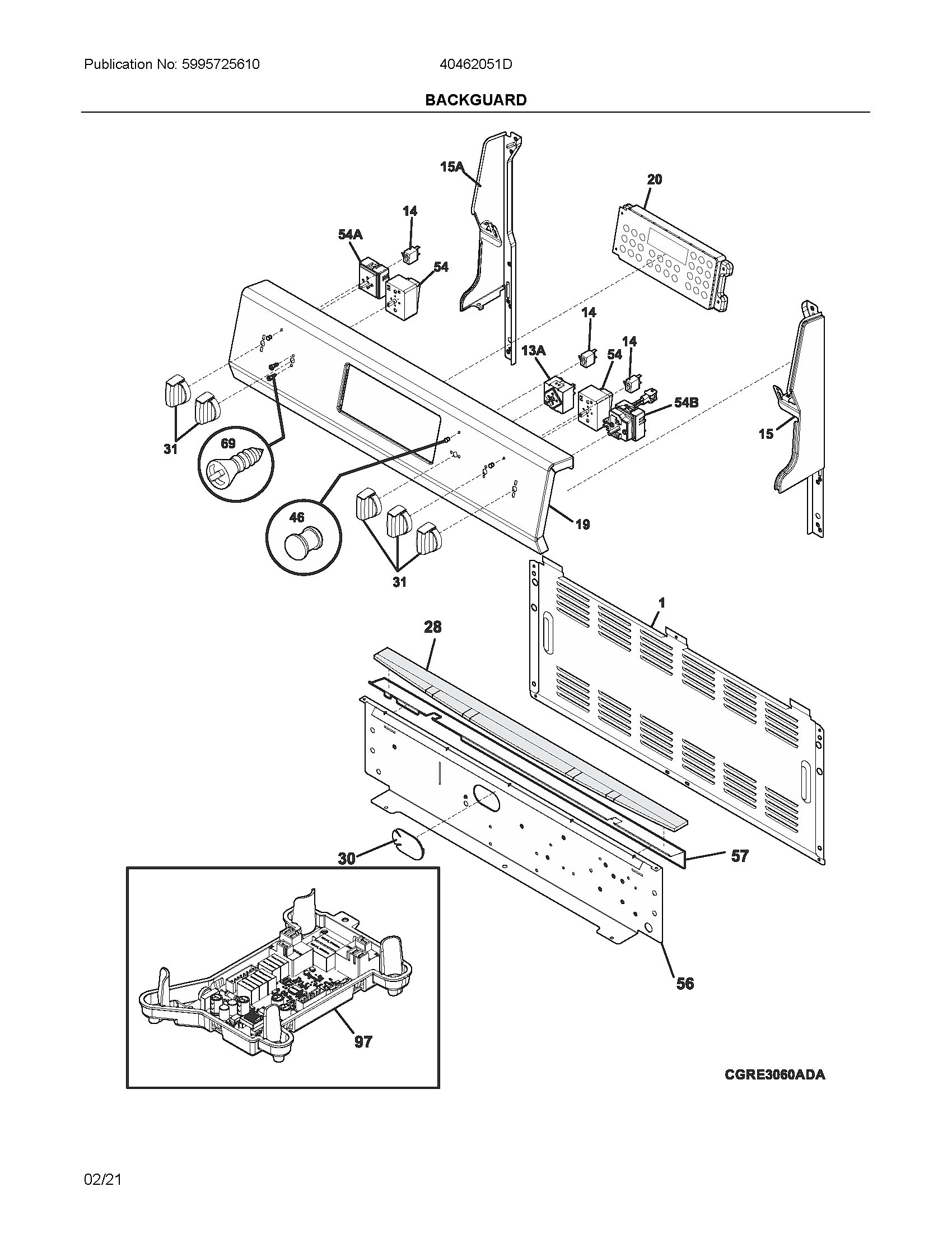 Ikea 40462051D backguard diagram