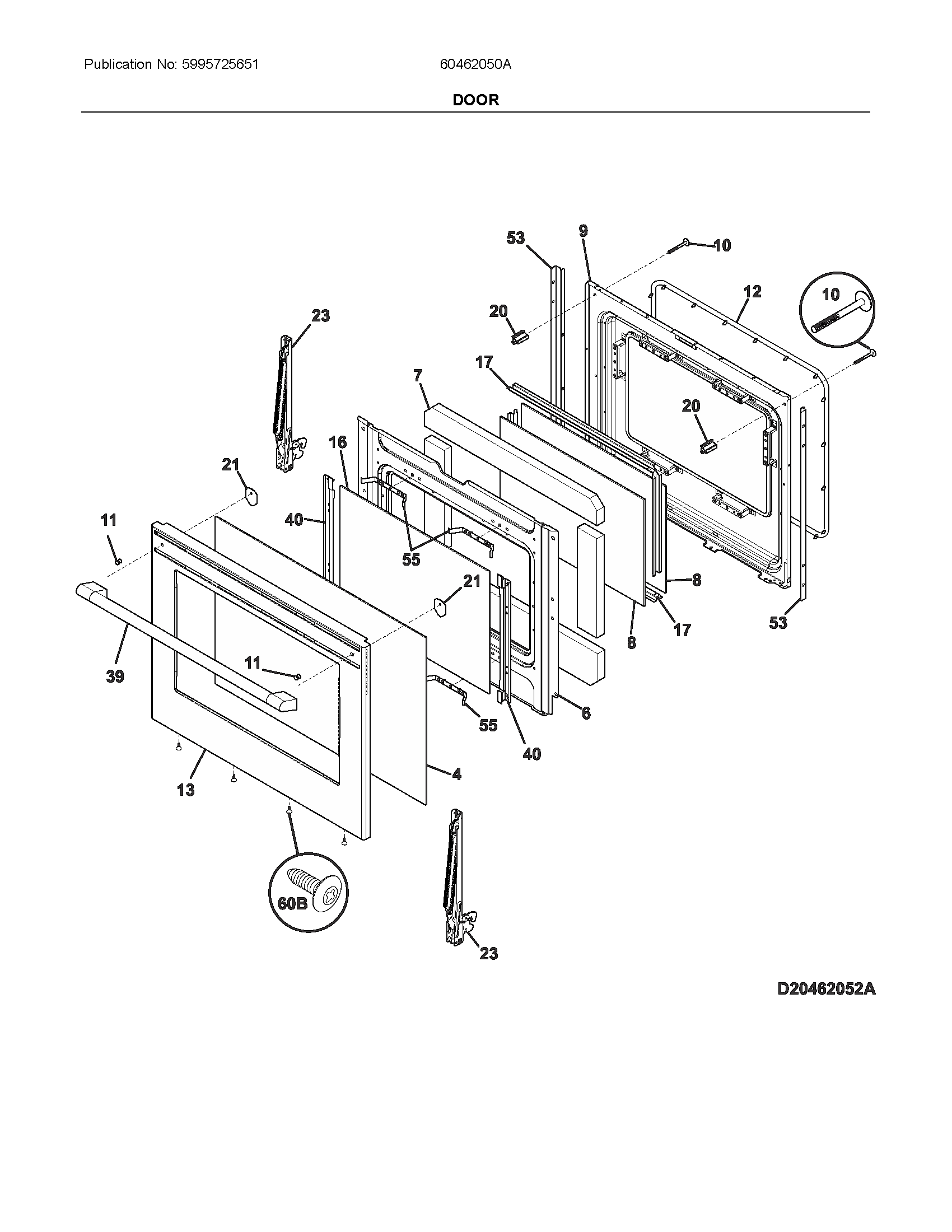 Ikea 60462050A door diagram