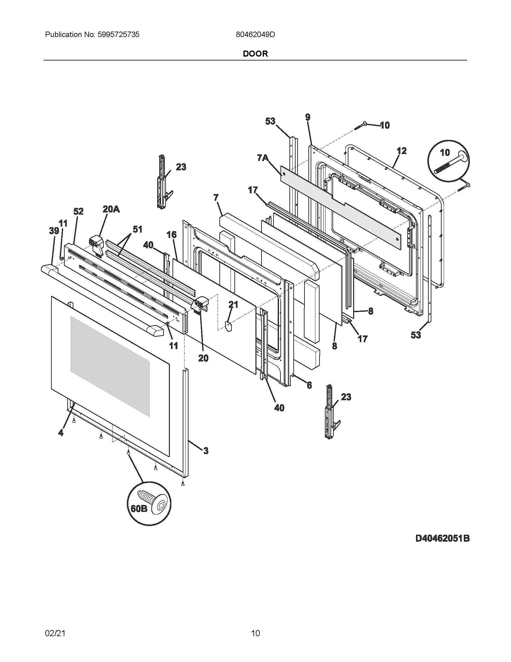 Ikea 80462049D door diagram