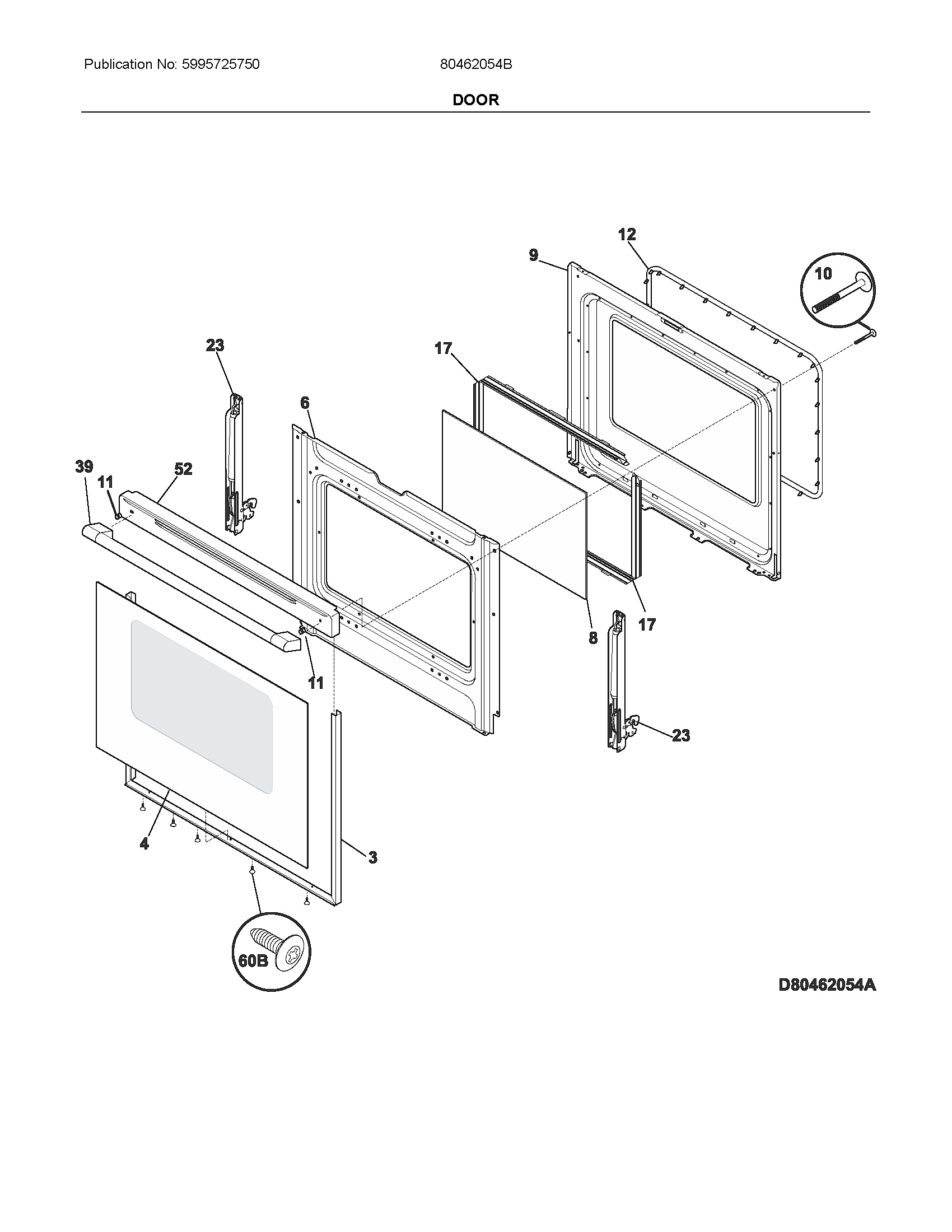 Ikea 80462054B door diagram