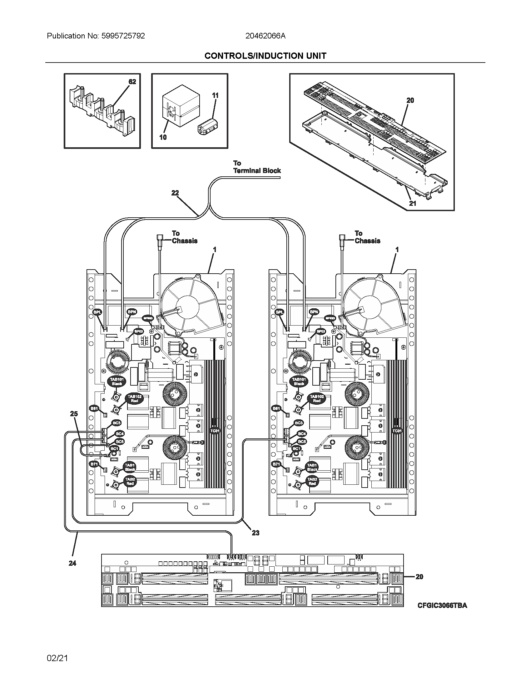 Ikea 20462066A controls/induction unit diagram