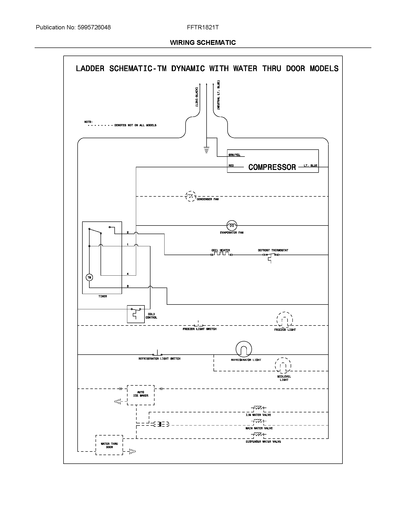 Frigidaire FFTR1821TWB wiring schematic diagram