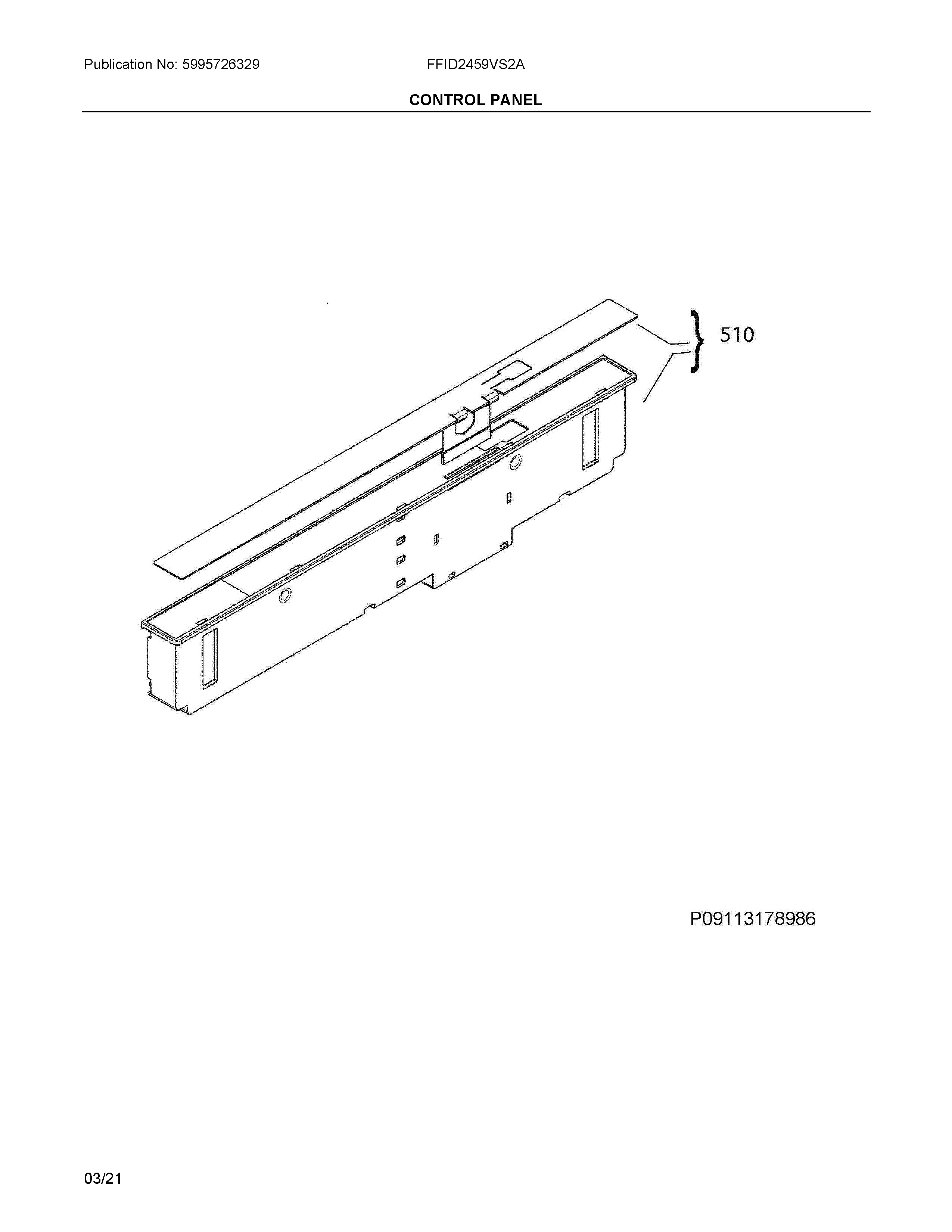 Frigidaire FFID2459VS2A control panel diagram