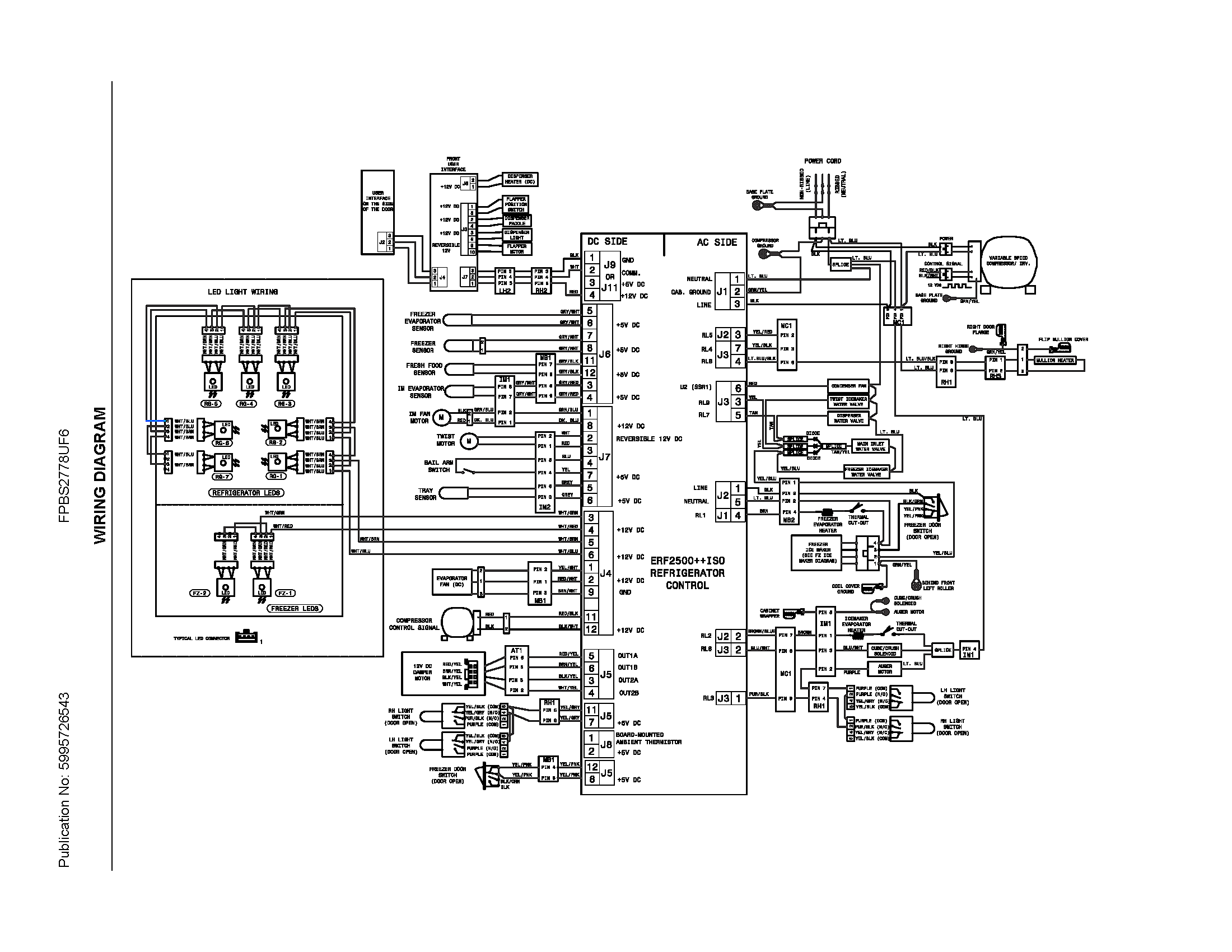 Frigidaire FPBS2778UF6 wiring schematic diagram