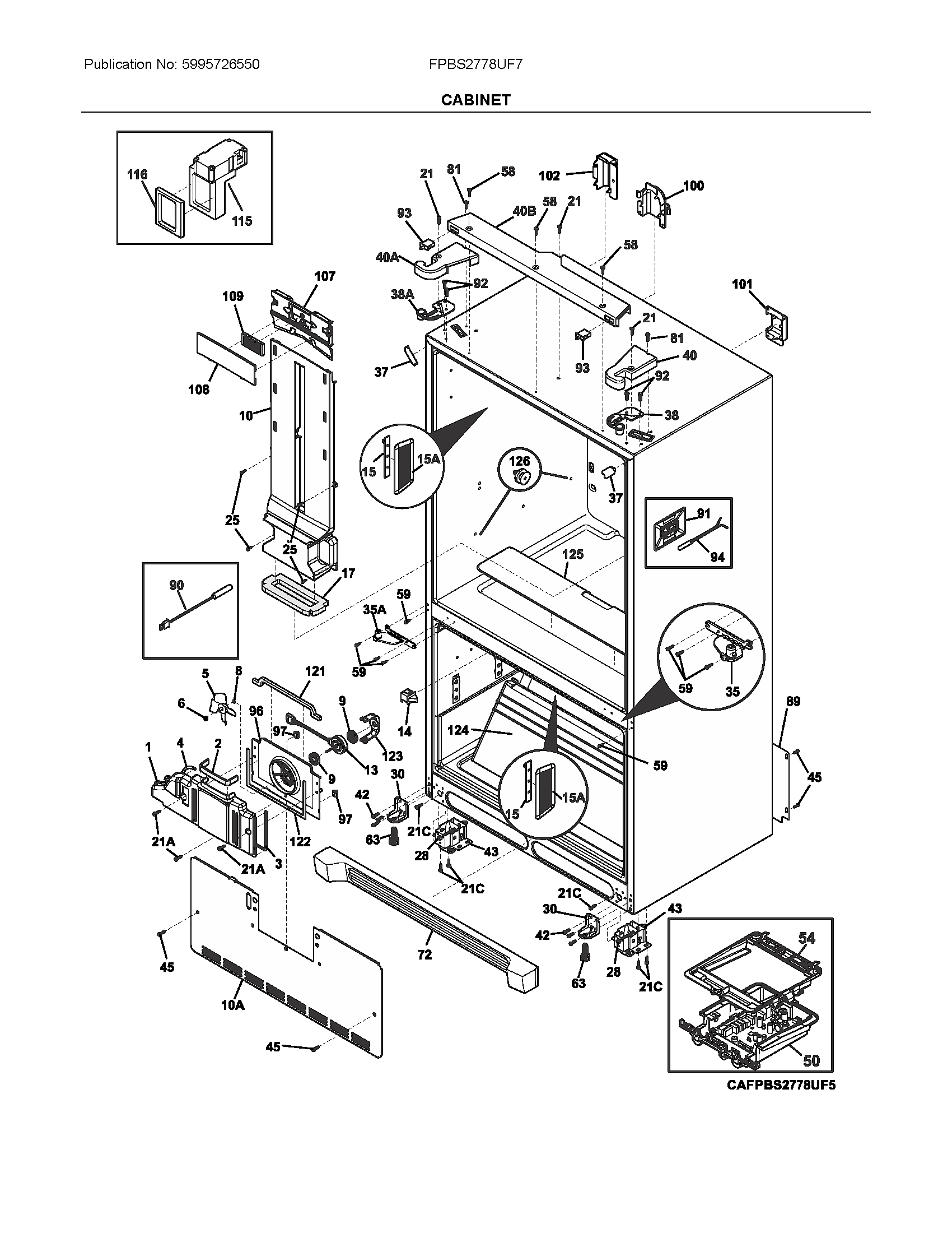 Frigidaire FPBS2778UF7 cabinet diagram