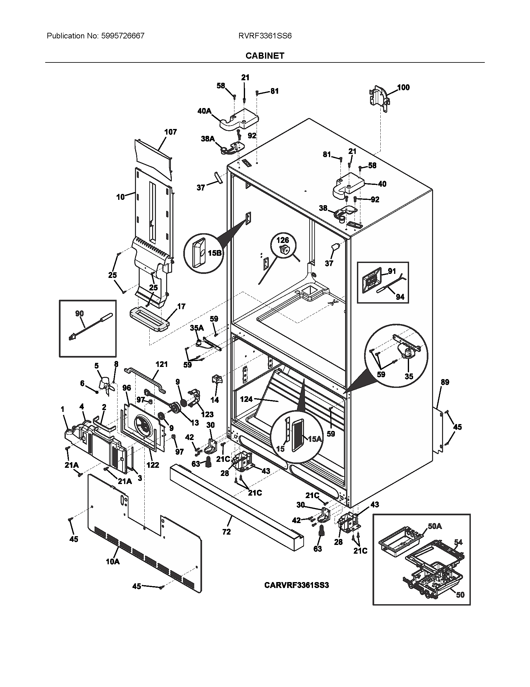 Viking RVRF3361SS6 cabinet diagram