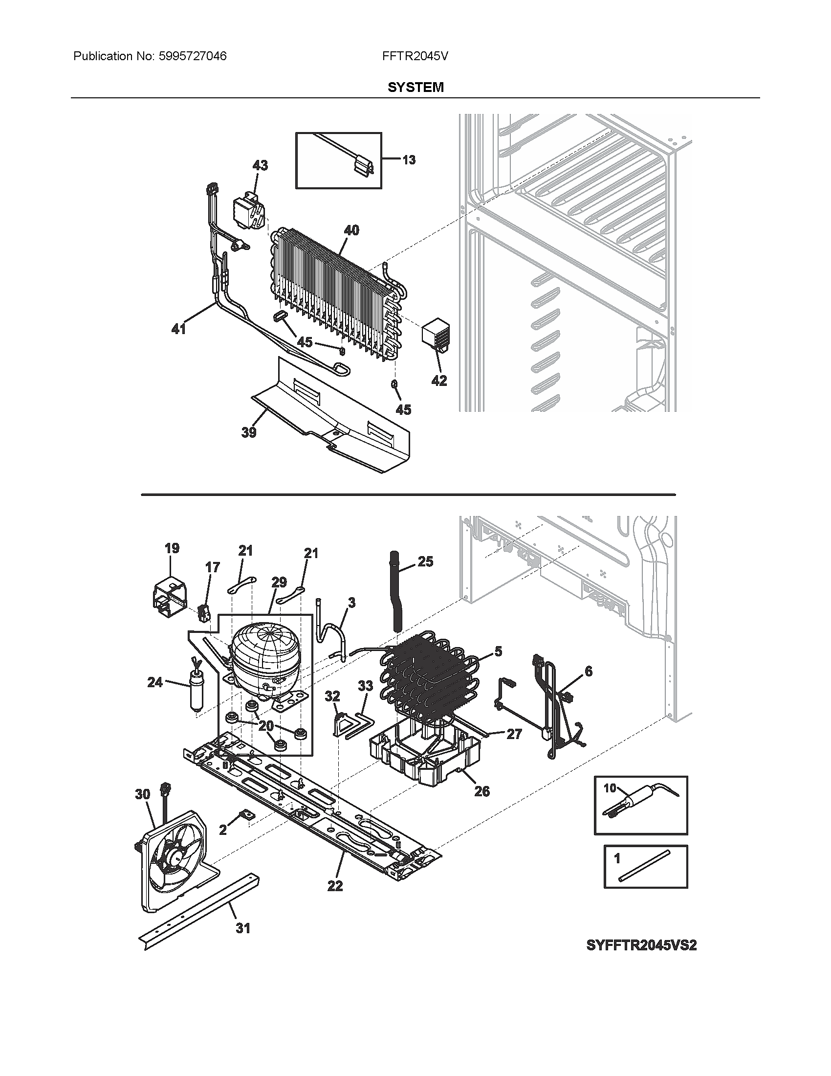 Frigidaire FFTR2045VB2 system diagram