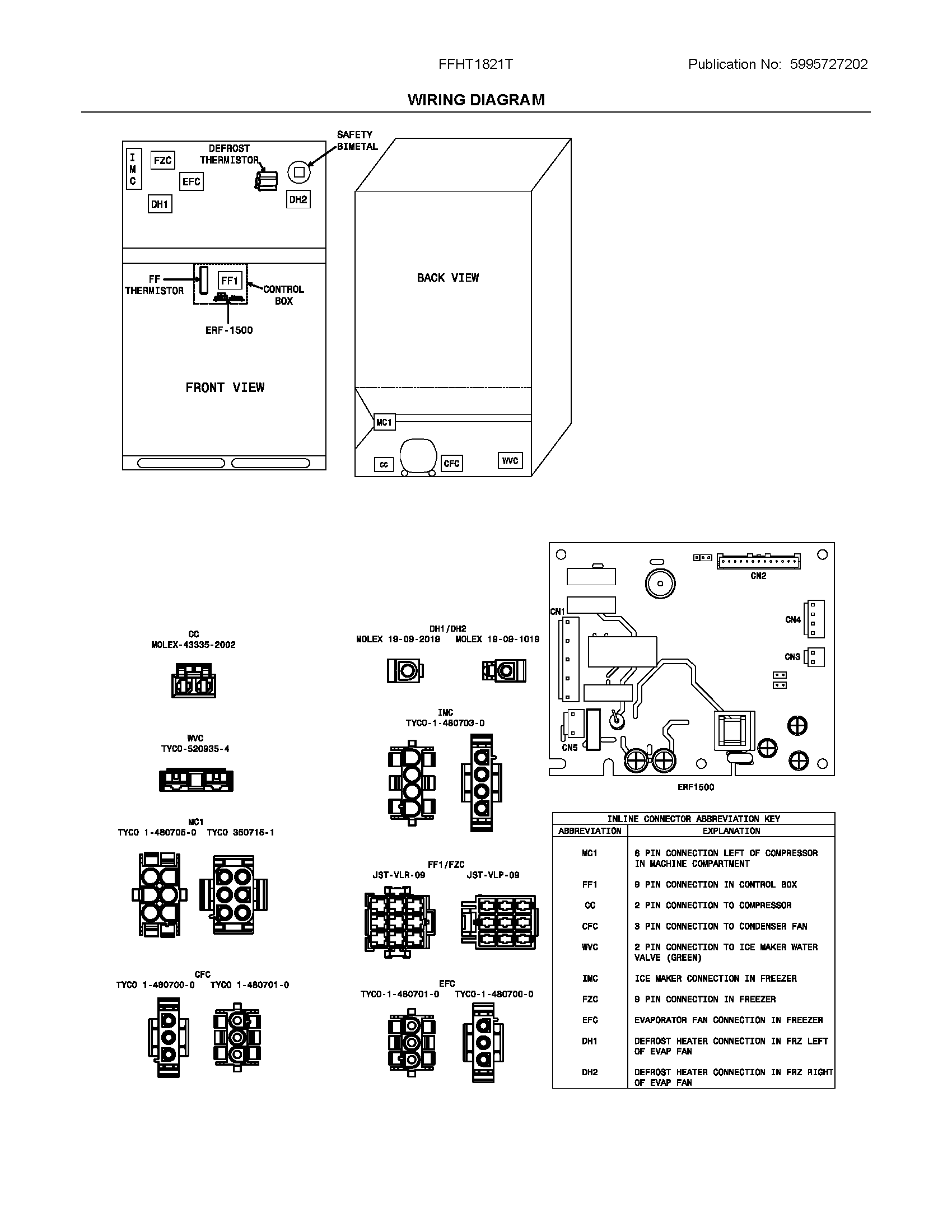 Frigidaire FFHT1821TS2 wiring diagram diagram