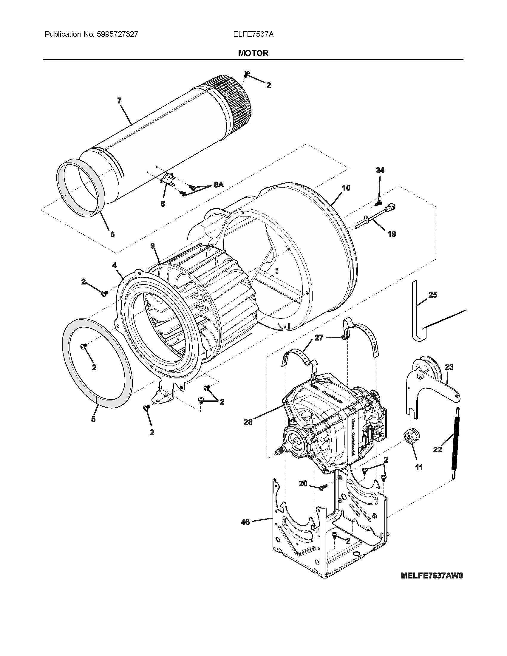 Electrolux ELFE7537AT0 motor diagram