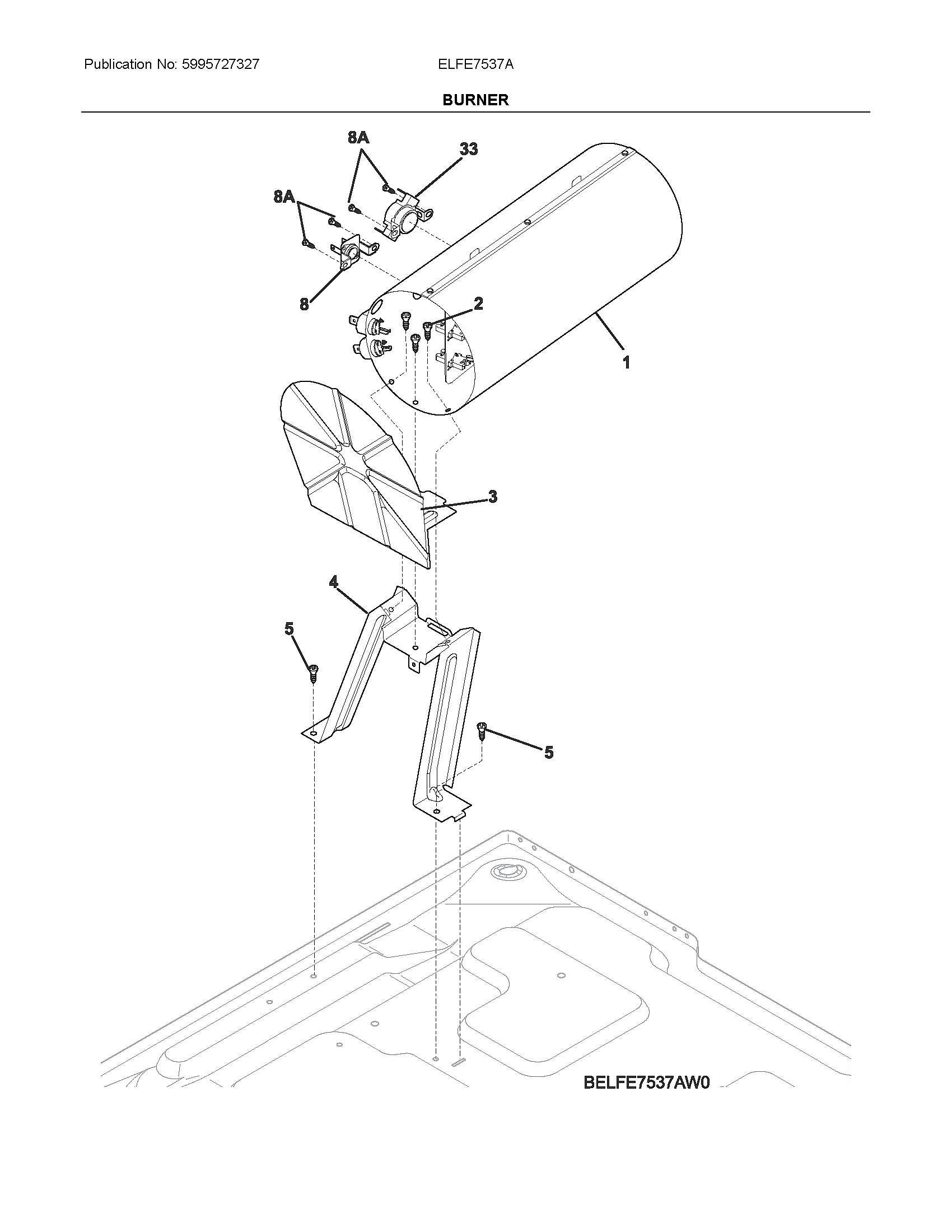 Electrolux ELFE7537AT0 burner diagram