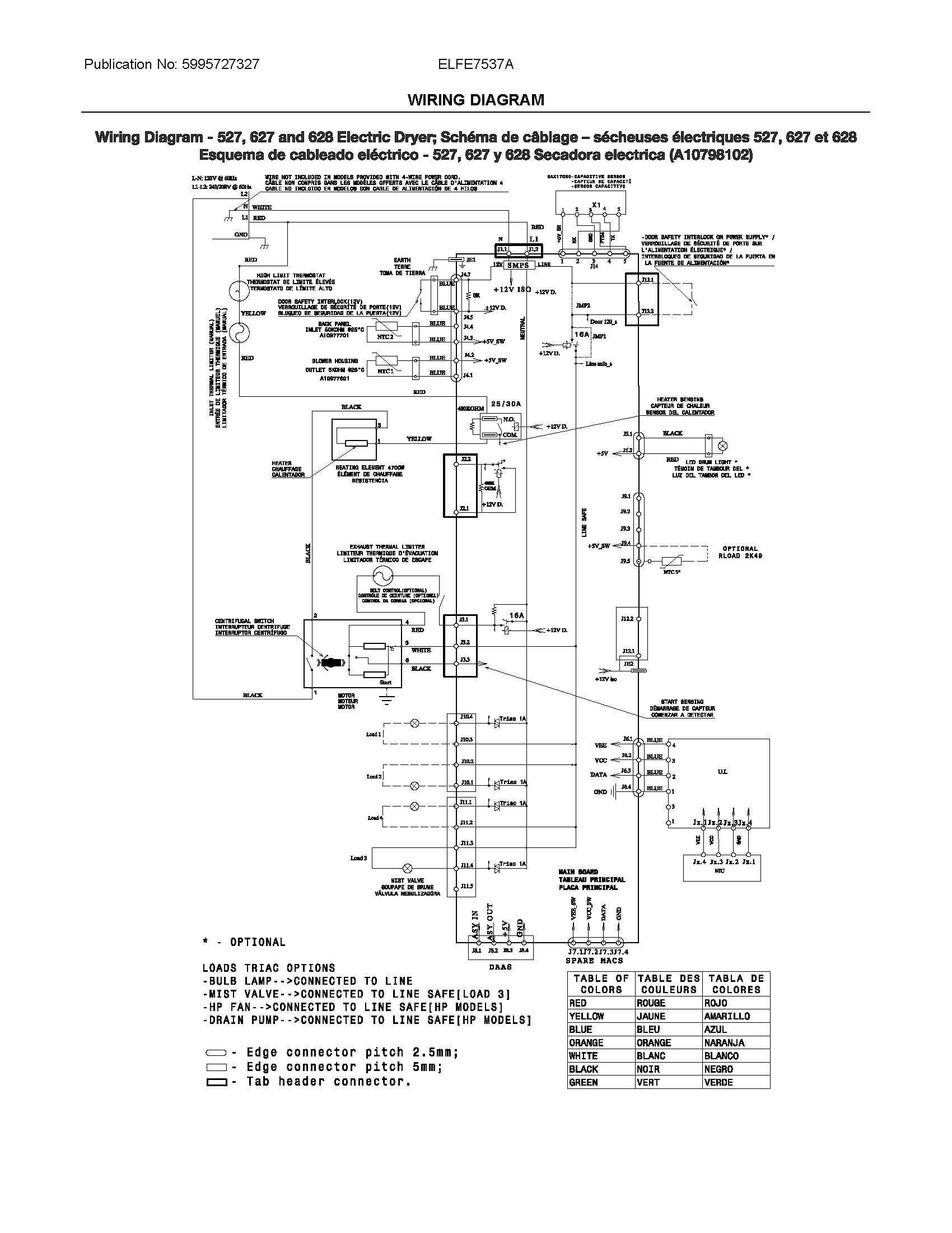 Electrolux ELFE7537AT0 wiring diagram diagram
