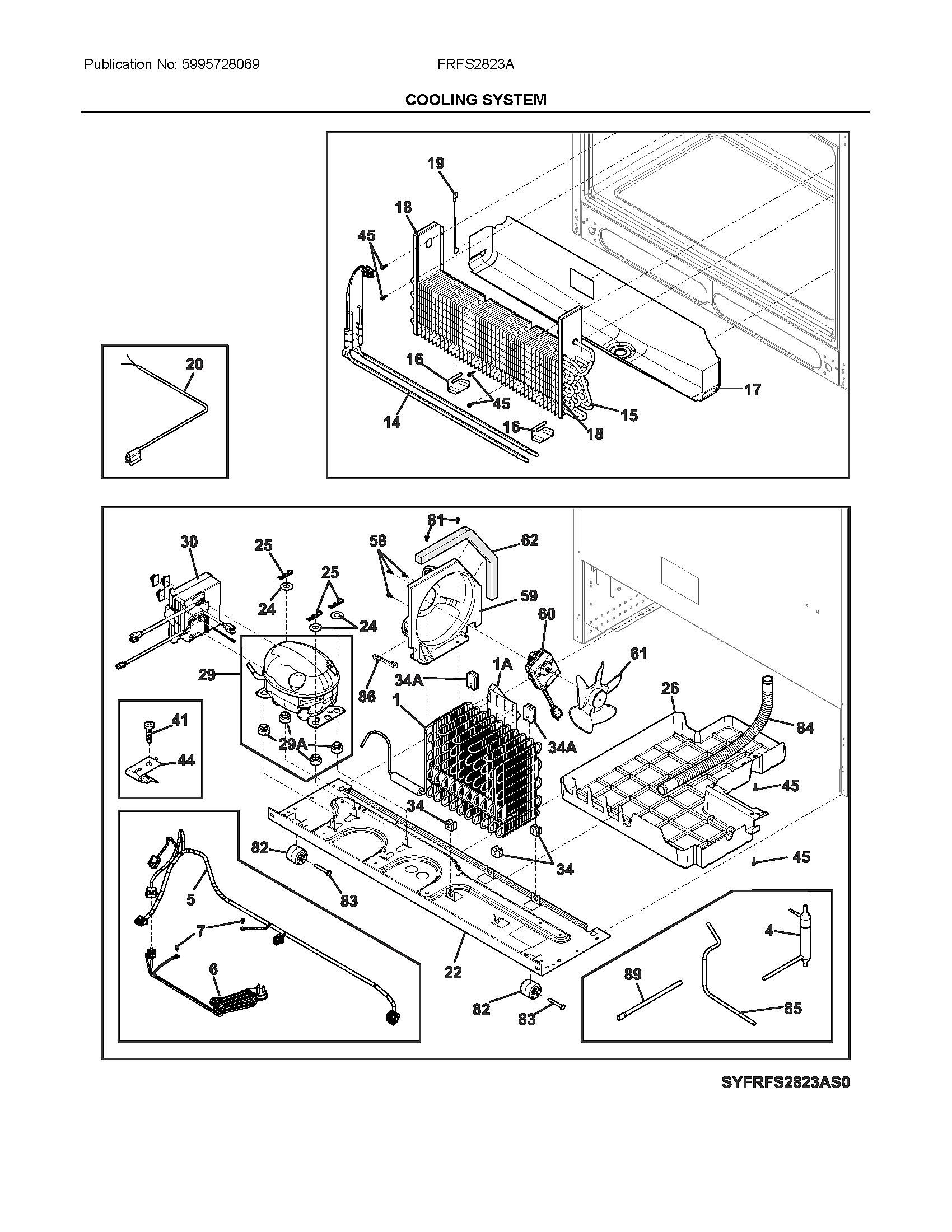 Frigidaire FRFS2823AW0 cooling system diagram