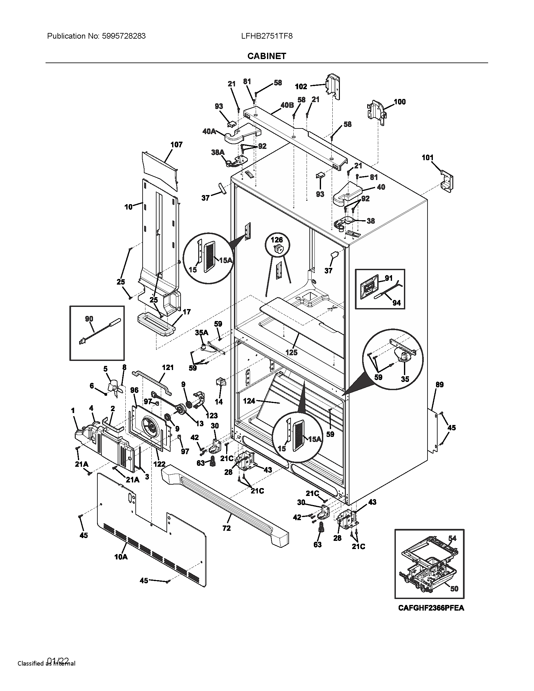 Frigidaire LFHB2751TF8 cabinet diagram