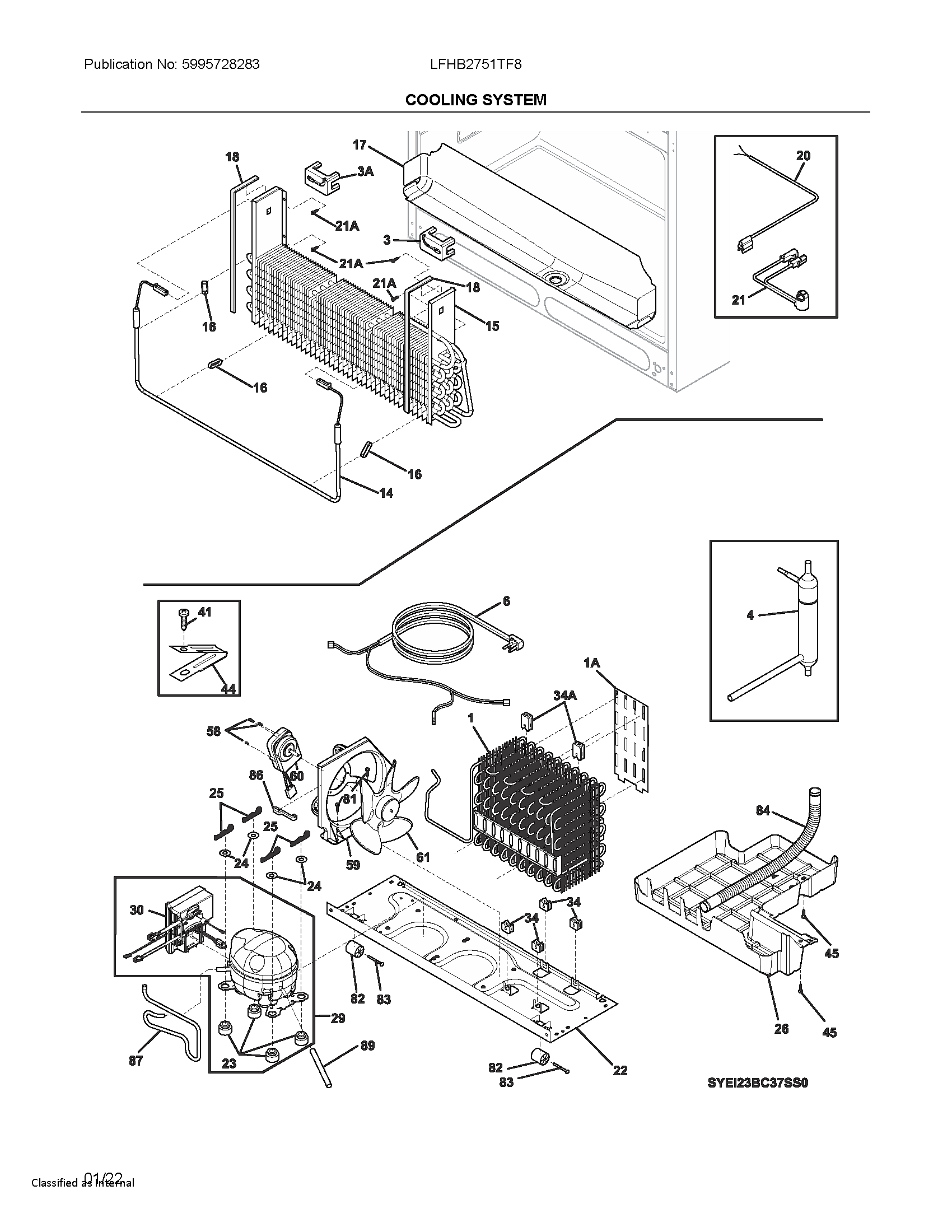 Frigidaire LFHB2751TF8 cooling system diagram