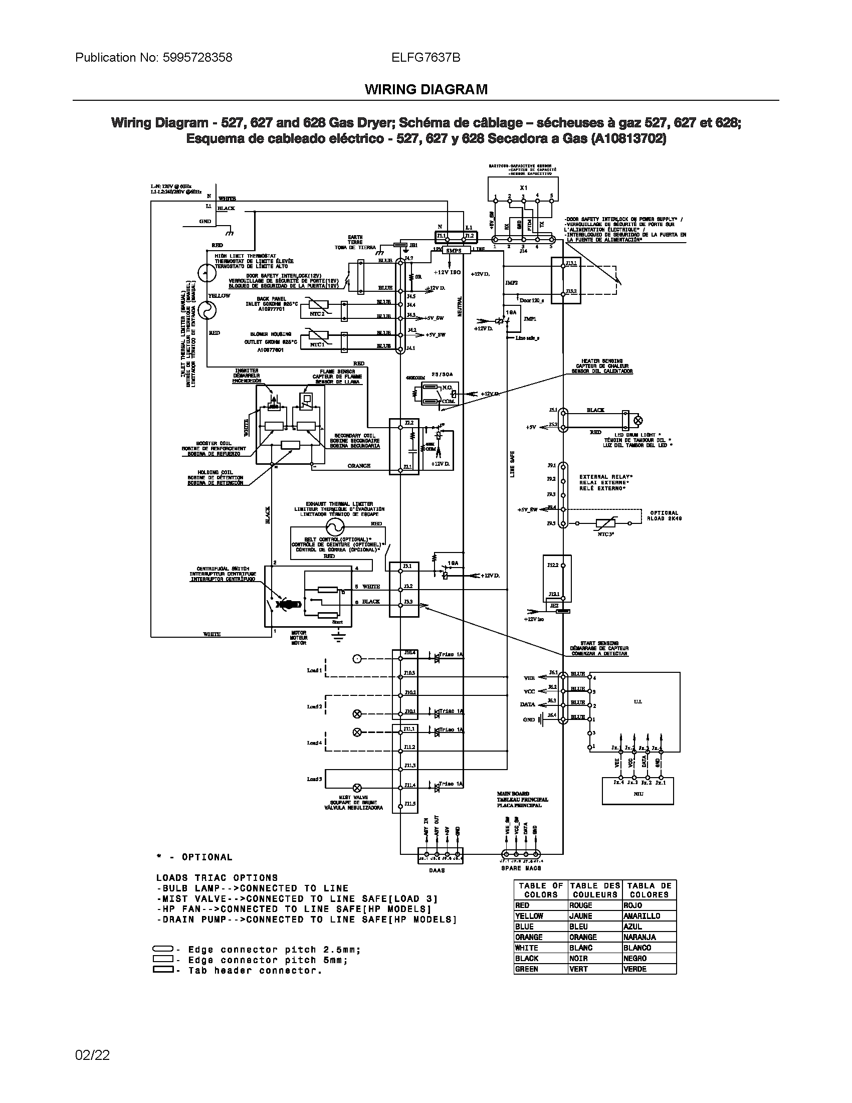 Electrolux ELFG7637BT0 wiring diagram diagram