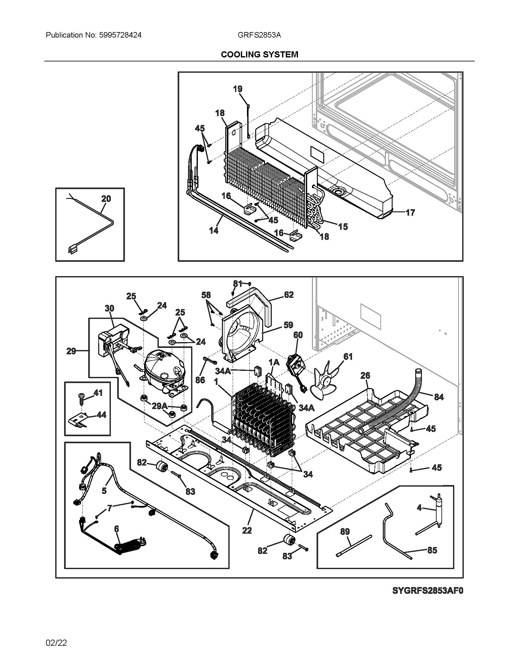 Frigidaire GRFS2853AF0 cooling system diagram