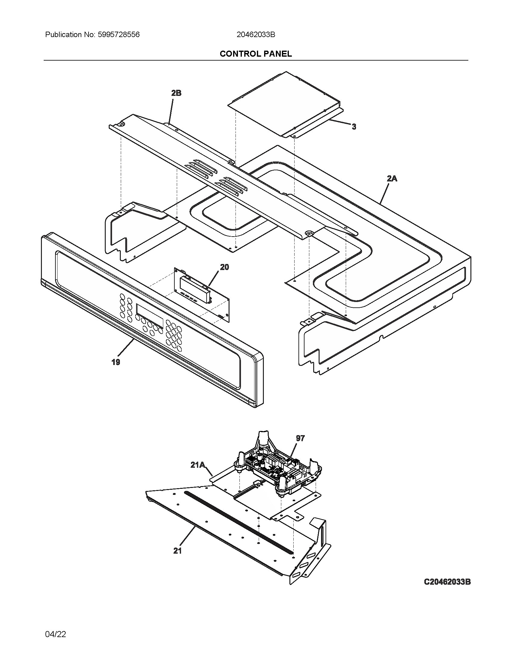 Ikea 20462033B control panel diagram