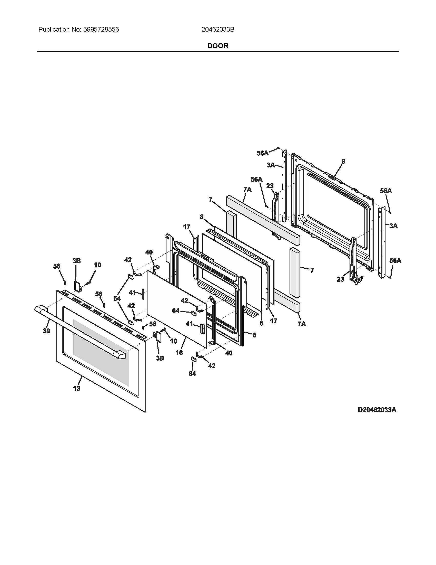 Ikea 20462033B door diagram