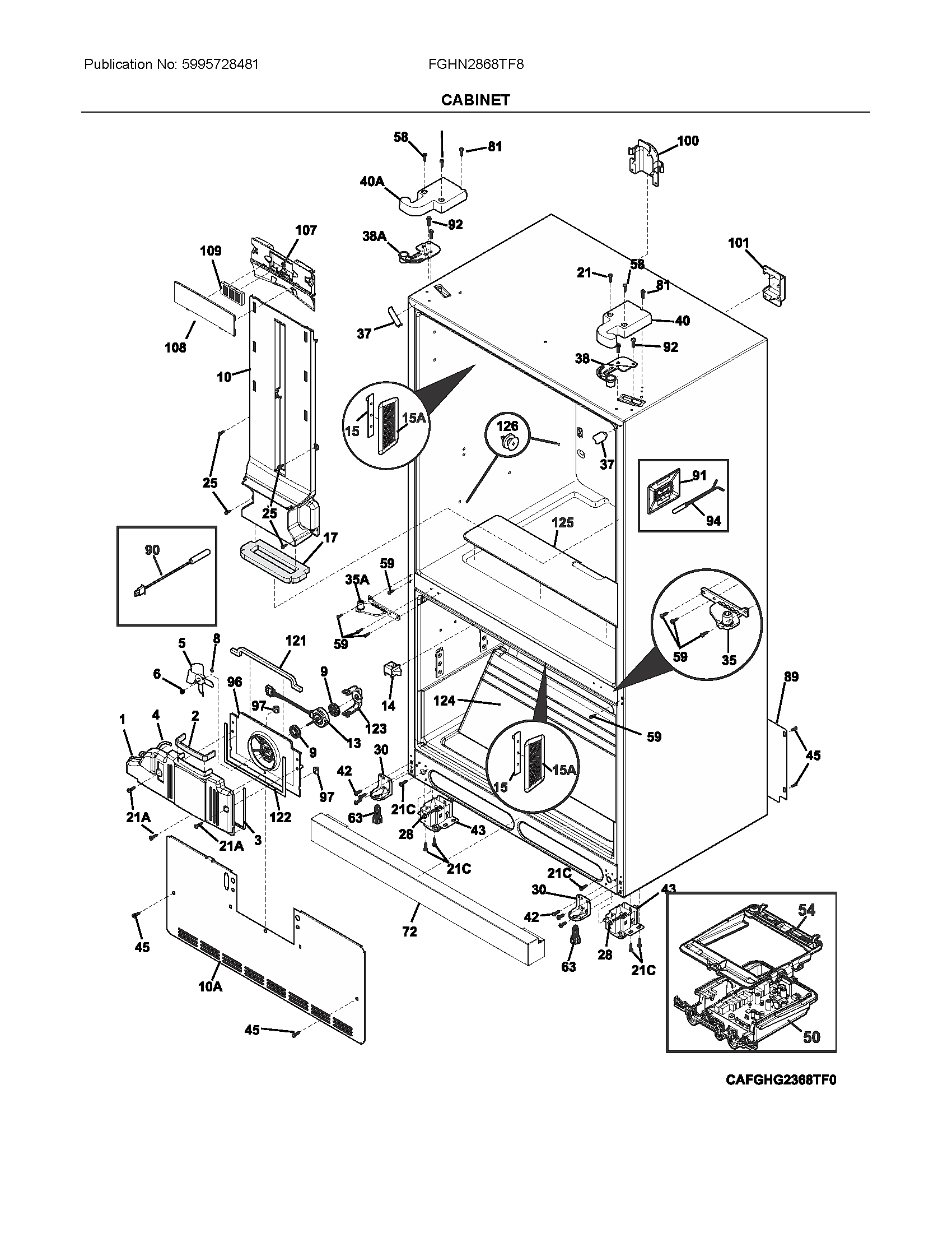 Frigidaire FGHN2868TF8 cabinet diagram