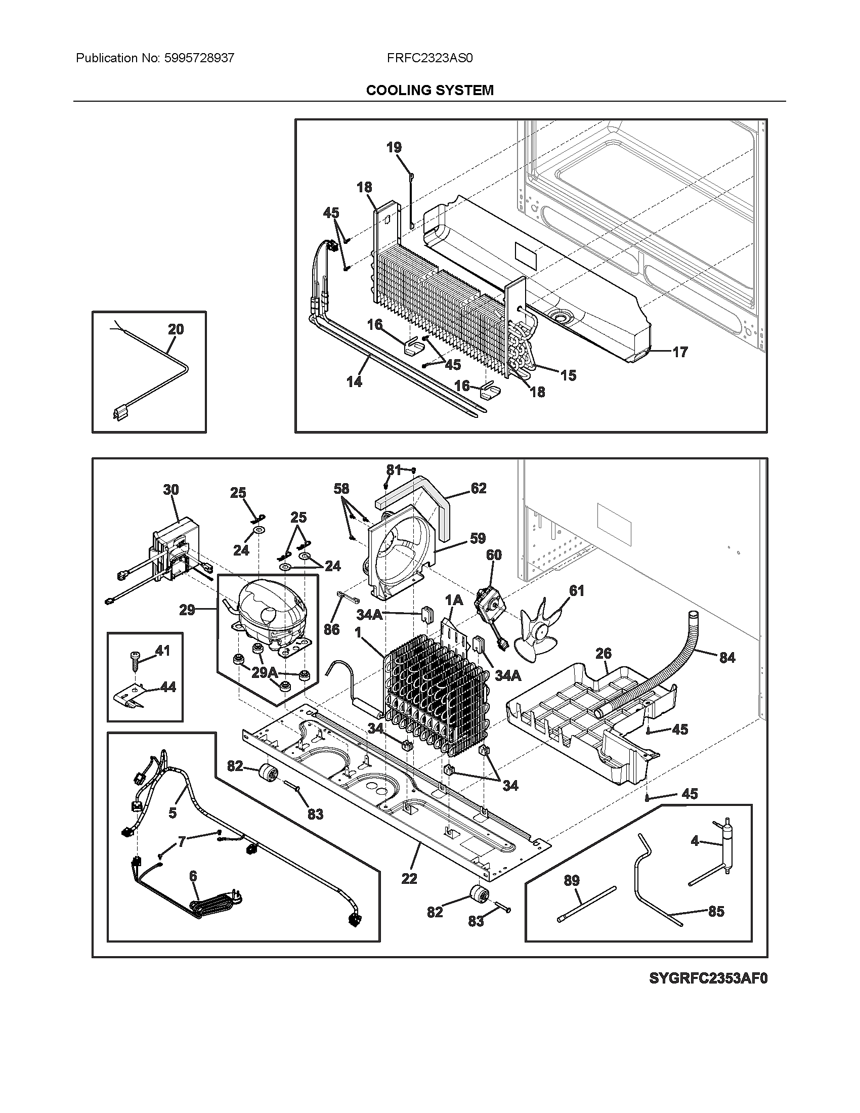 Frigidaire FRFC2323AS0 cooling system diagram