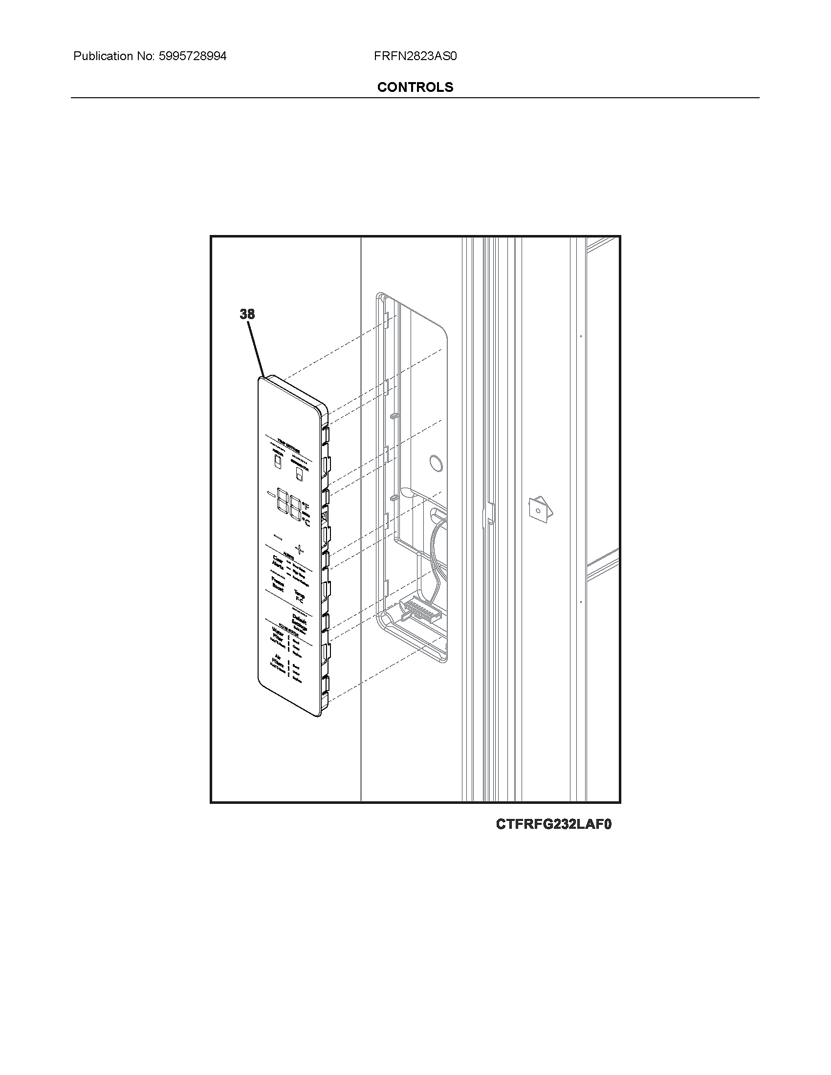 Frigidaire FRFN2823AS0 controls diagram