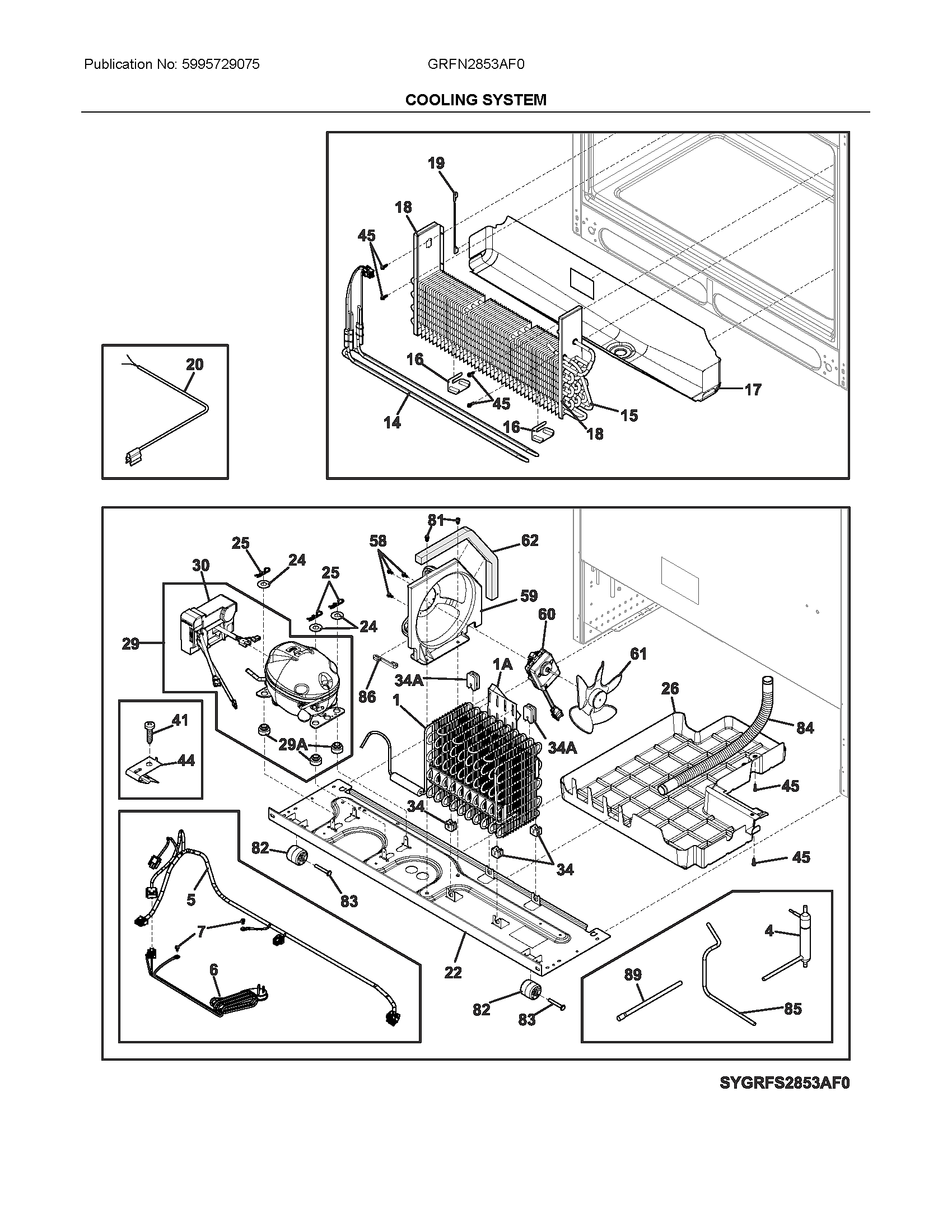 Frigidaire GRFN2853AF0 cooling system diagram