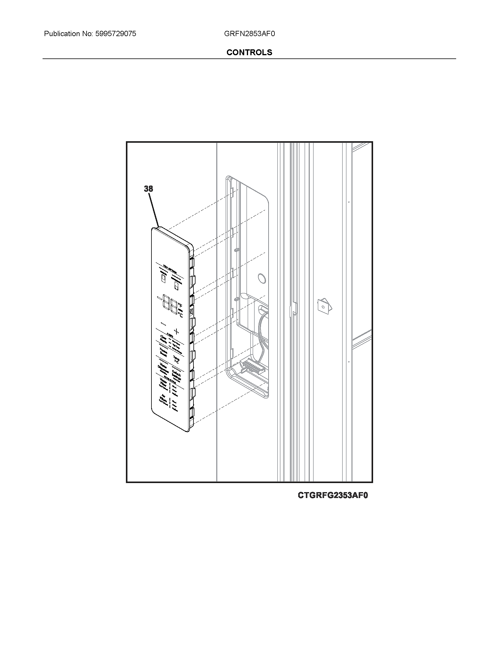 Frigidaire GRFN2853AF0 controls diagram