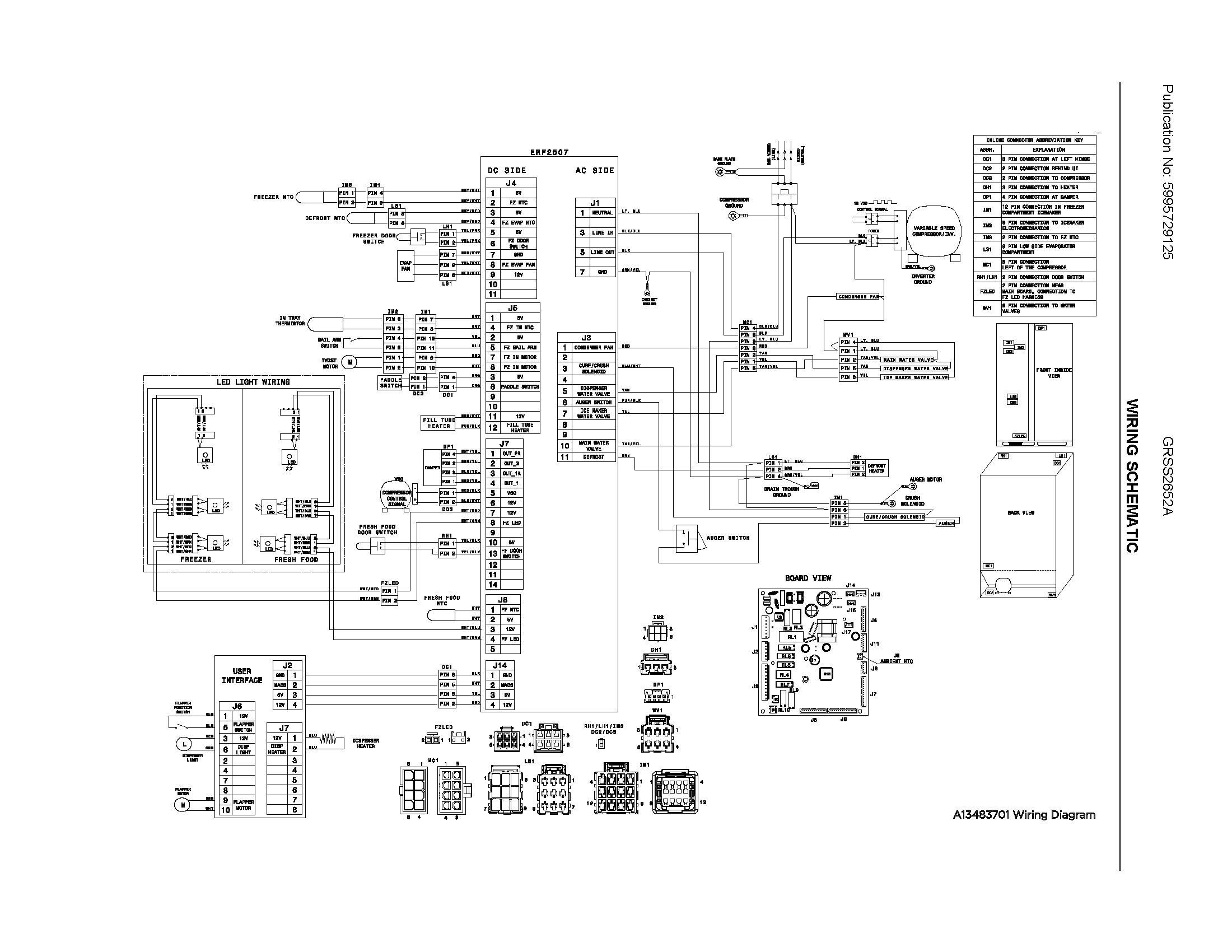 Frigidaire GRSS2652AF0 wiring schematic diagram