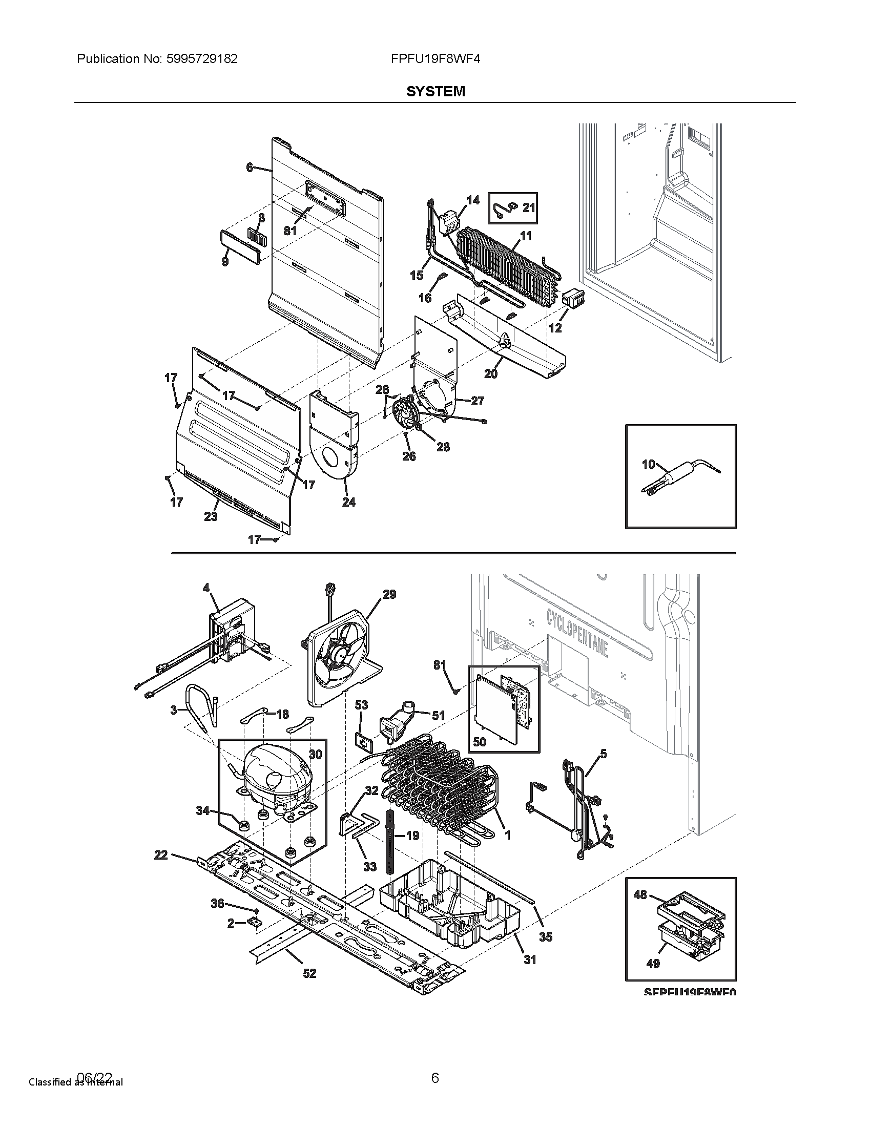 Frigidaire FPFU19F8WF4 system diagram