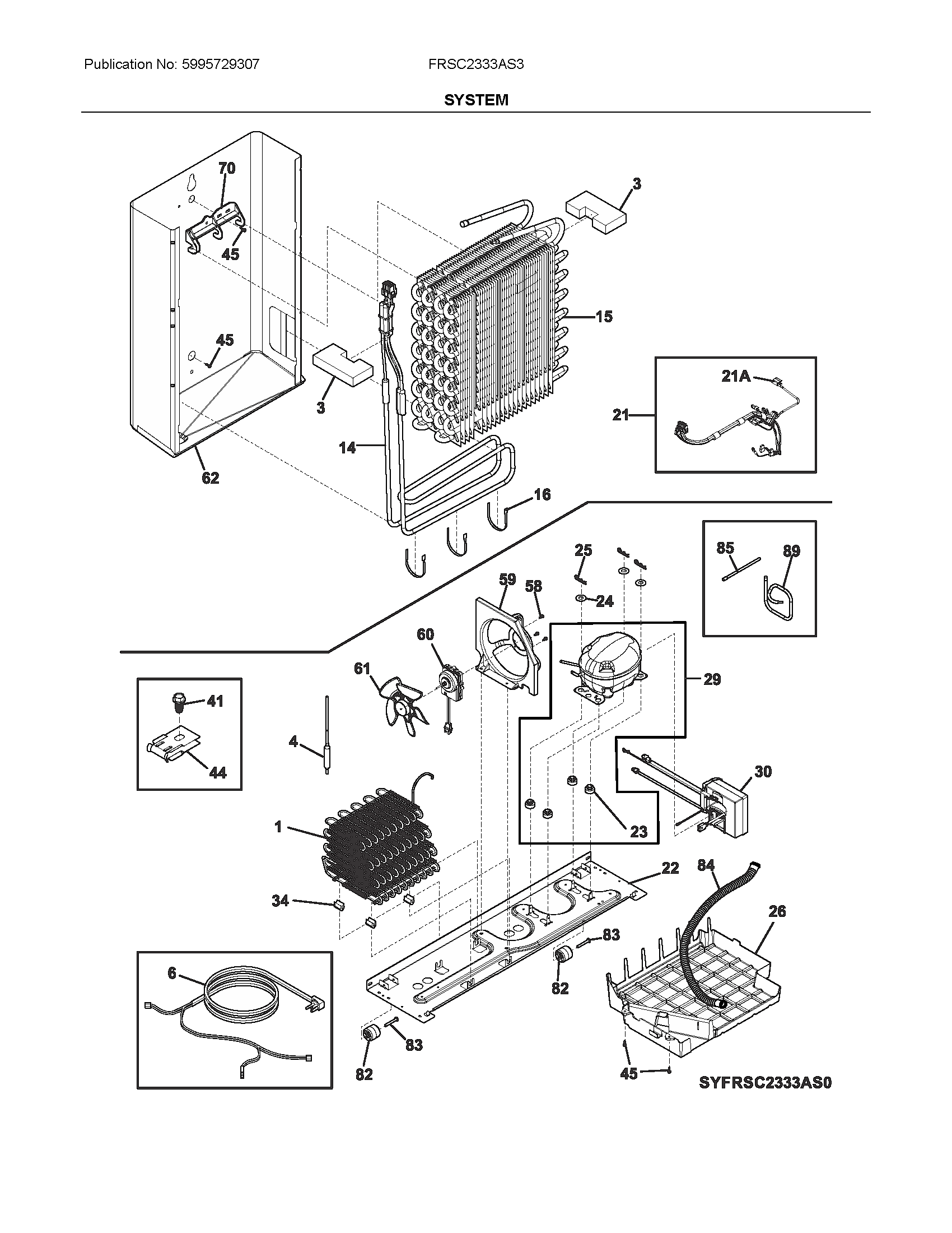 Frigidaire FRSC2333AS3 system diagram