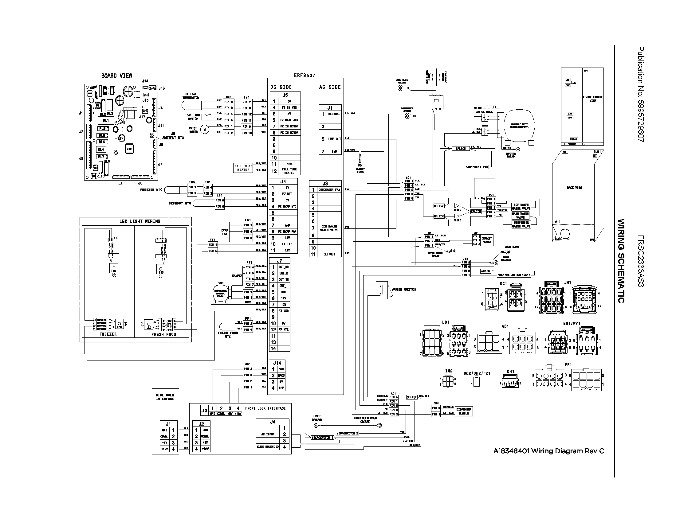 Frigidaire FRSC2333AS3 wiring schematic diagram