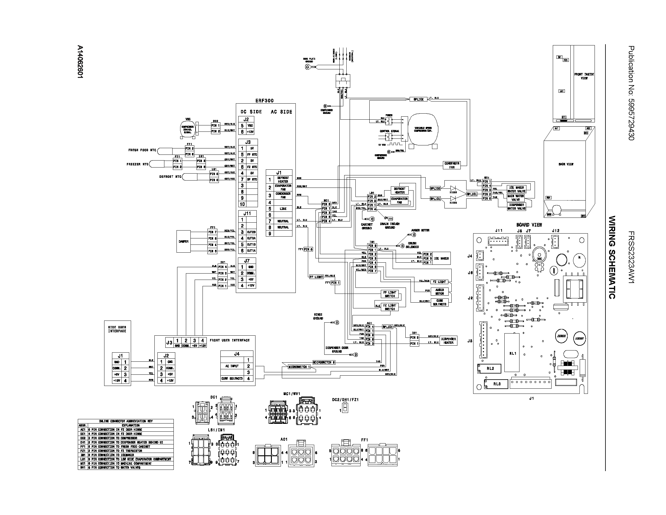Frigidaire FRSS2323AW1 wiring schematic diagram