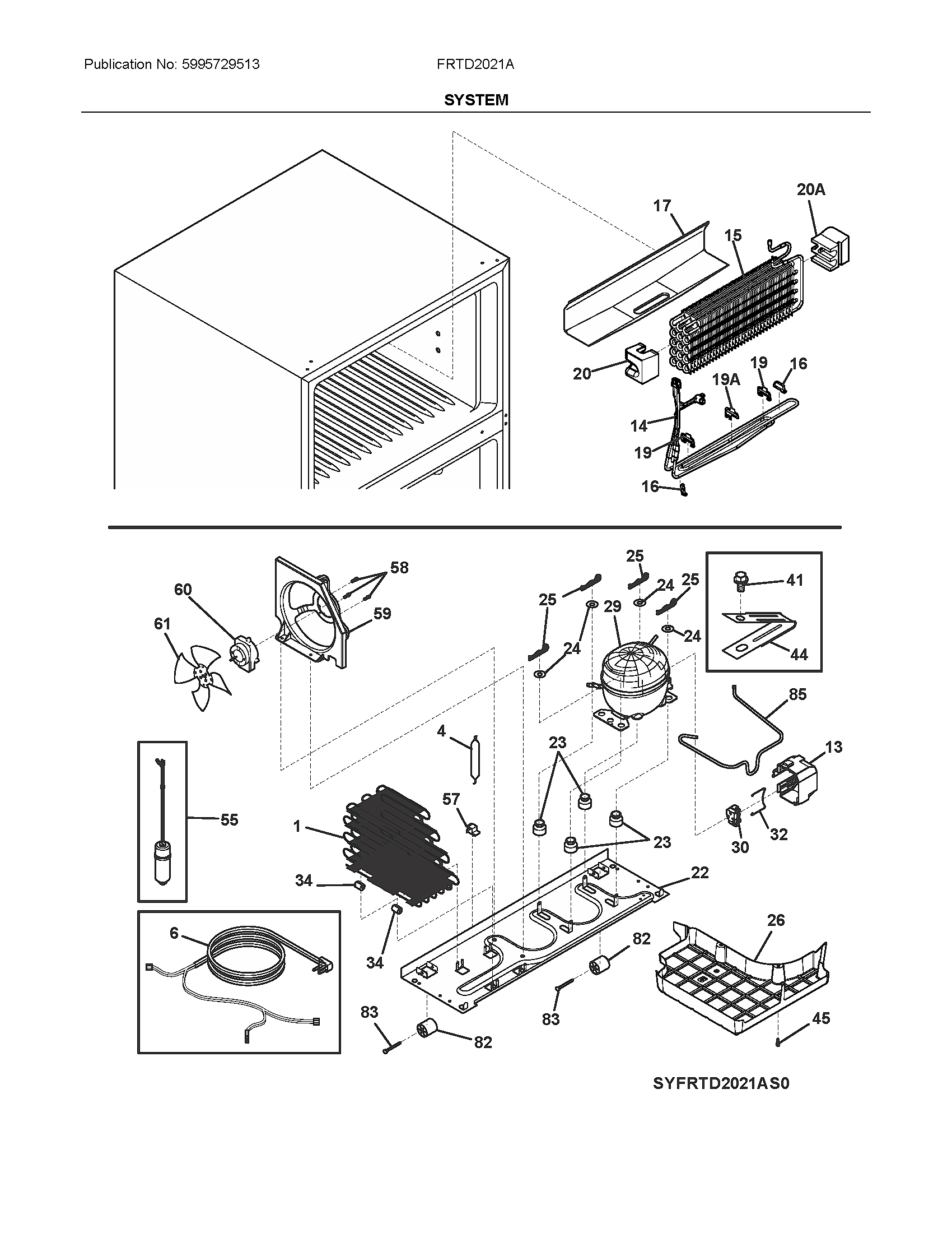 Frigidaire FRTD2021AW0 system diagram