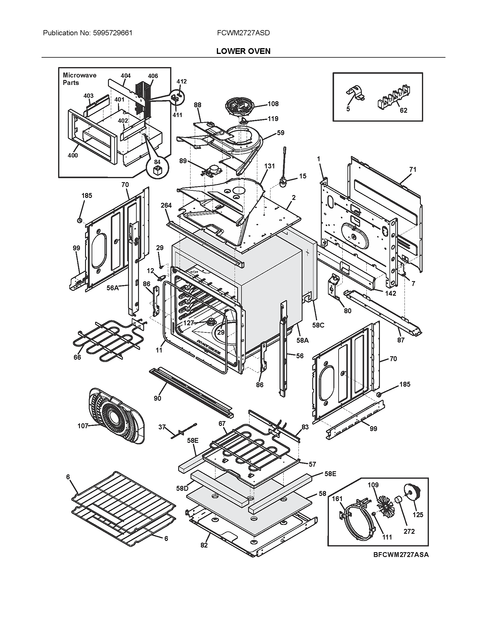 Frigidaire FCWM2727ASD lower oven diagram
