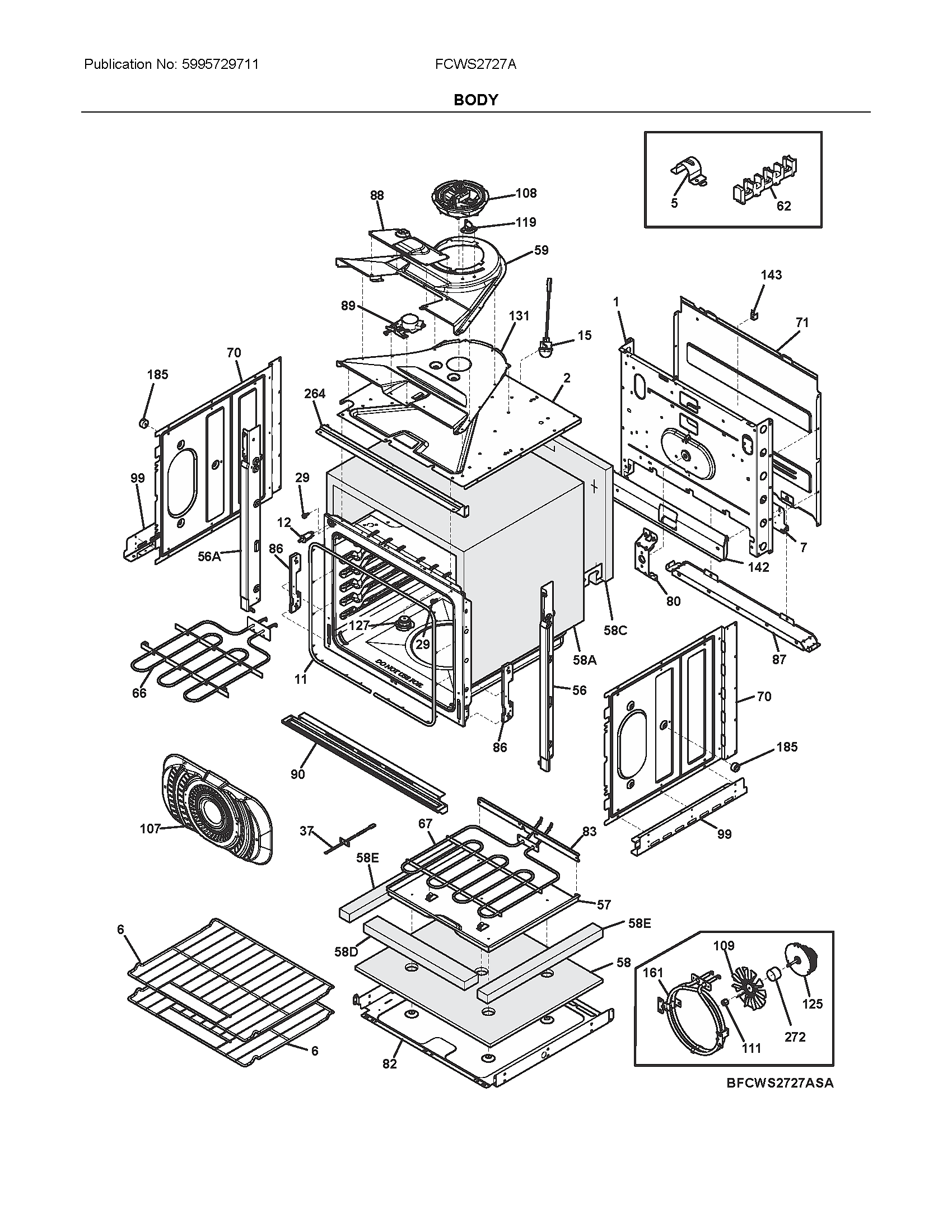 Frigidaire FCWS2727ASA body diagram