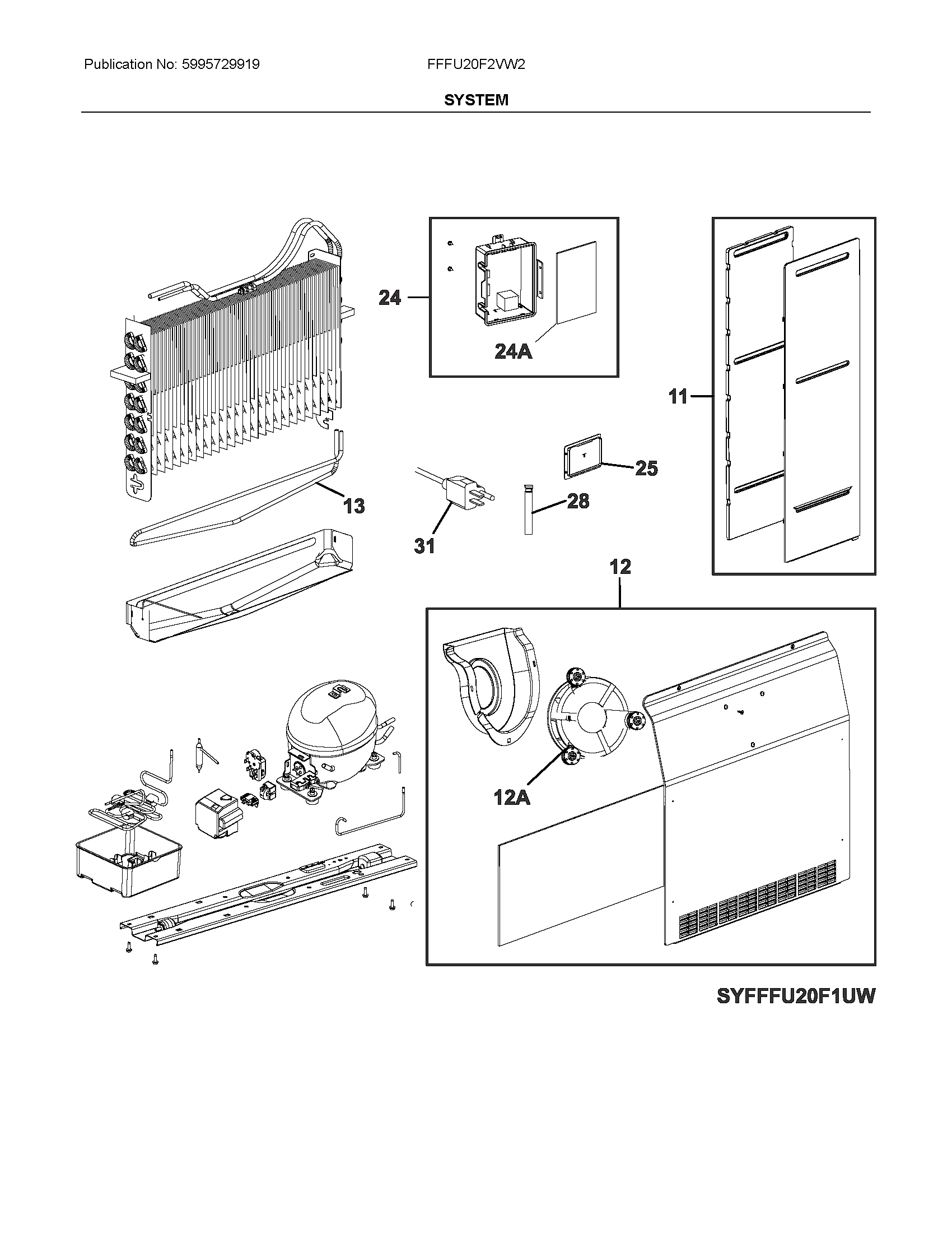 Frigidaire FFFU20F2VW2 system diagram