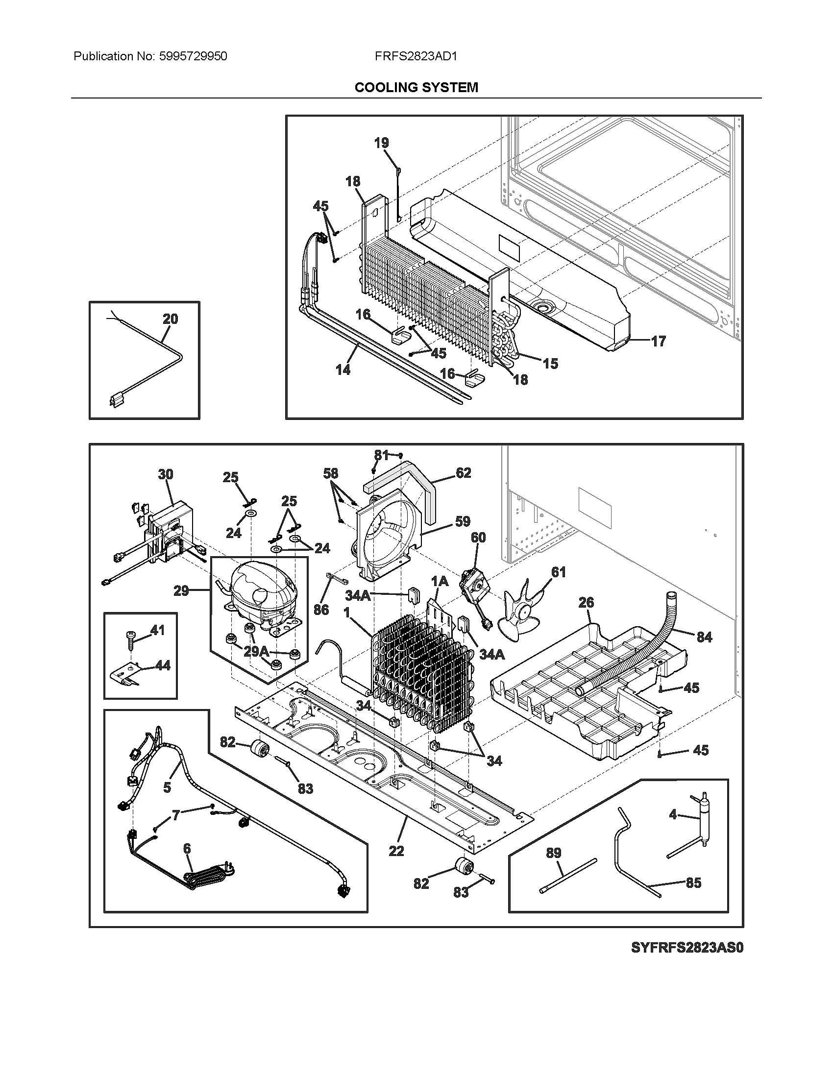 Frigidaire FRFS2823AD1 cooling system diagram