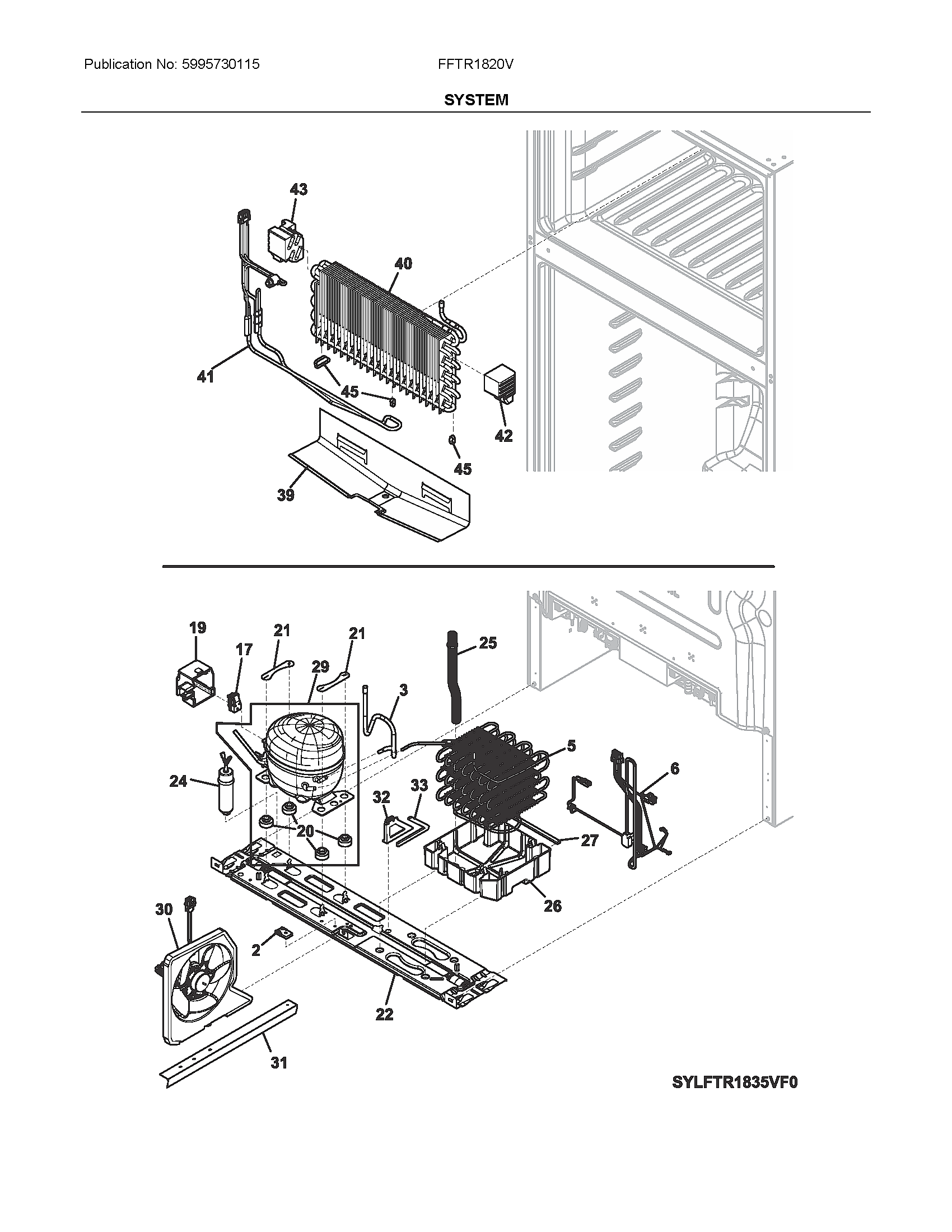 Frigidaire FFTR1820VW0 system diagram