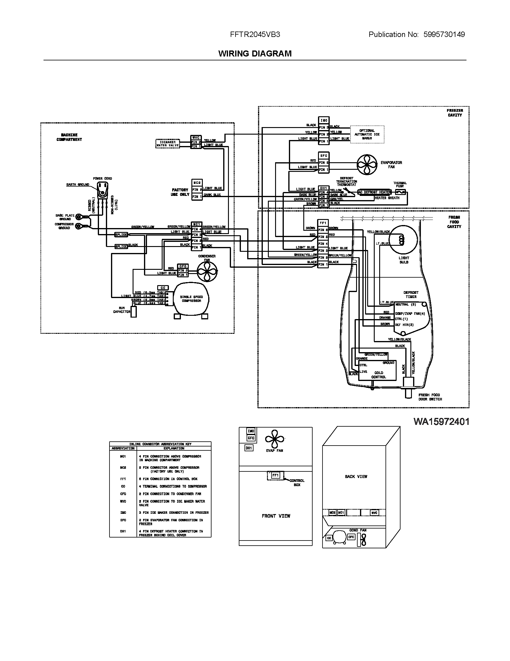 Frigidaire FFTR2045VB3 wiring diagram diagram