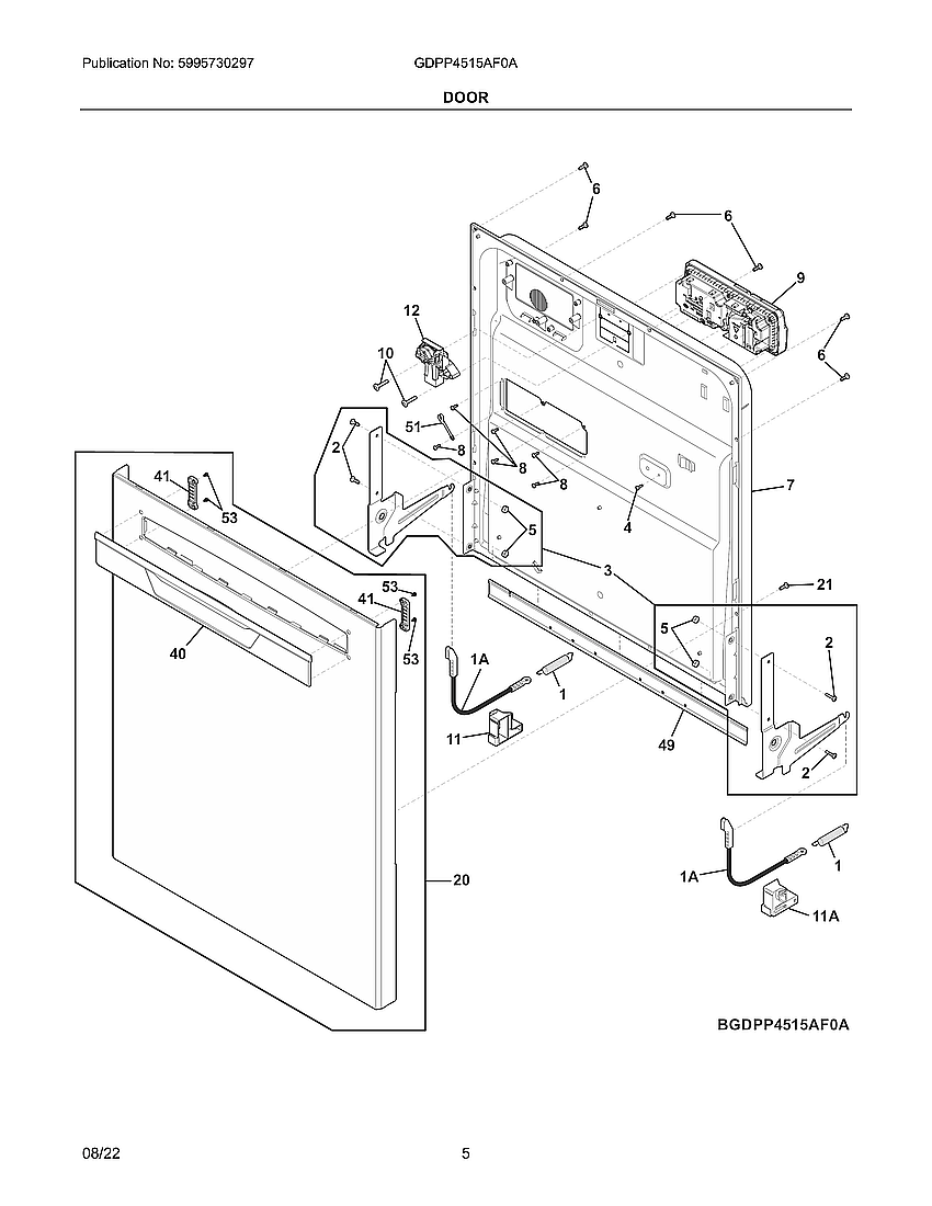 Frigidaire GDPP4515AF0A tub diagram