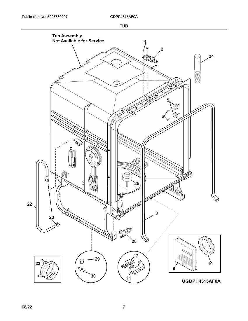 Frigidaire GDPP4515AF0A motor & pump diagram