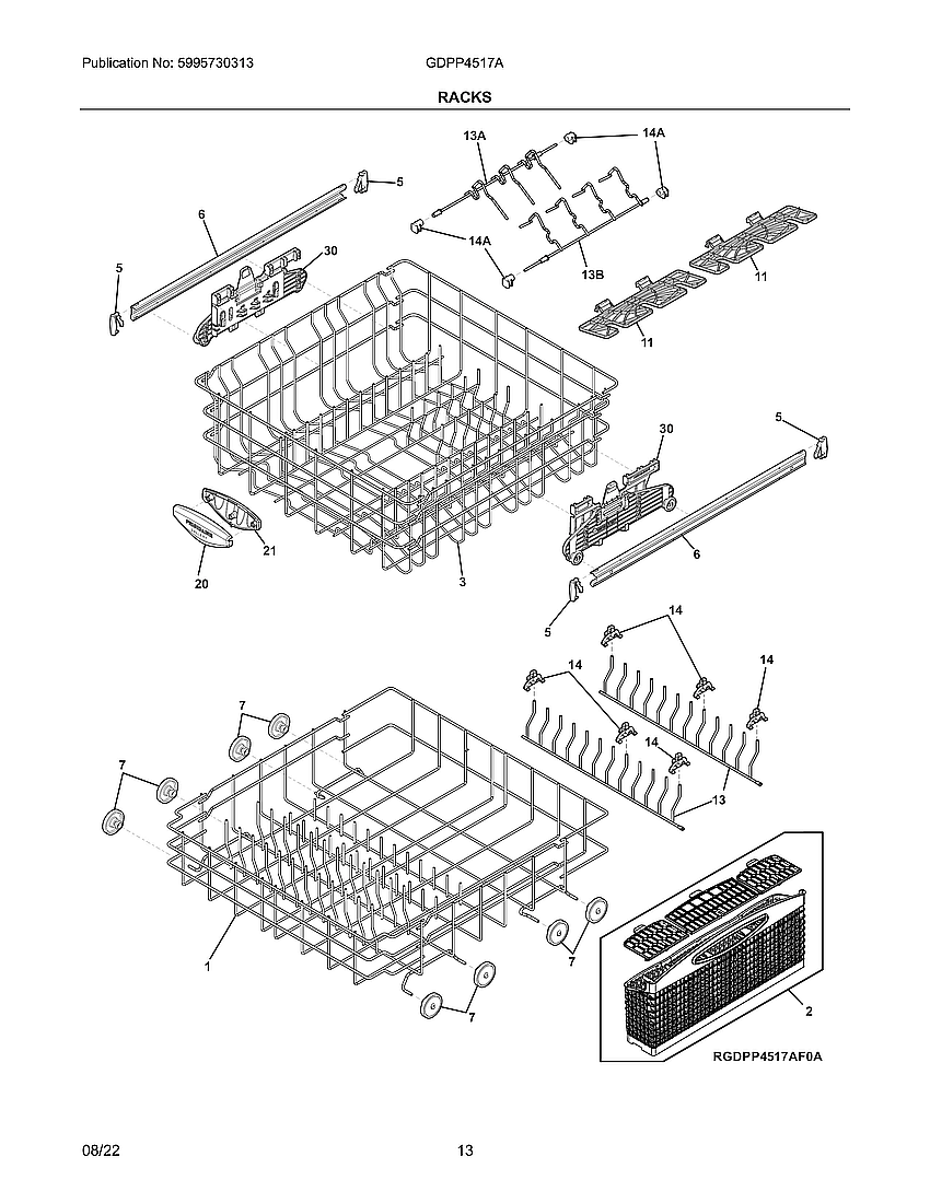 Frigidaire GDPP4517AF0A racks diagram