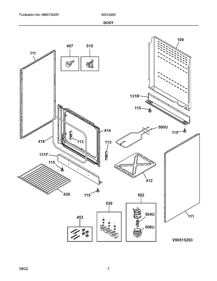 Crosley 90515293 body diagram